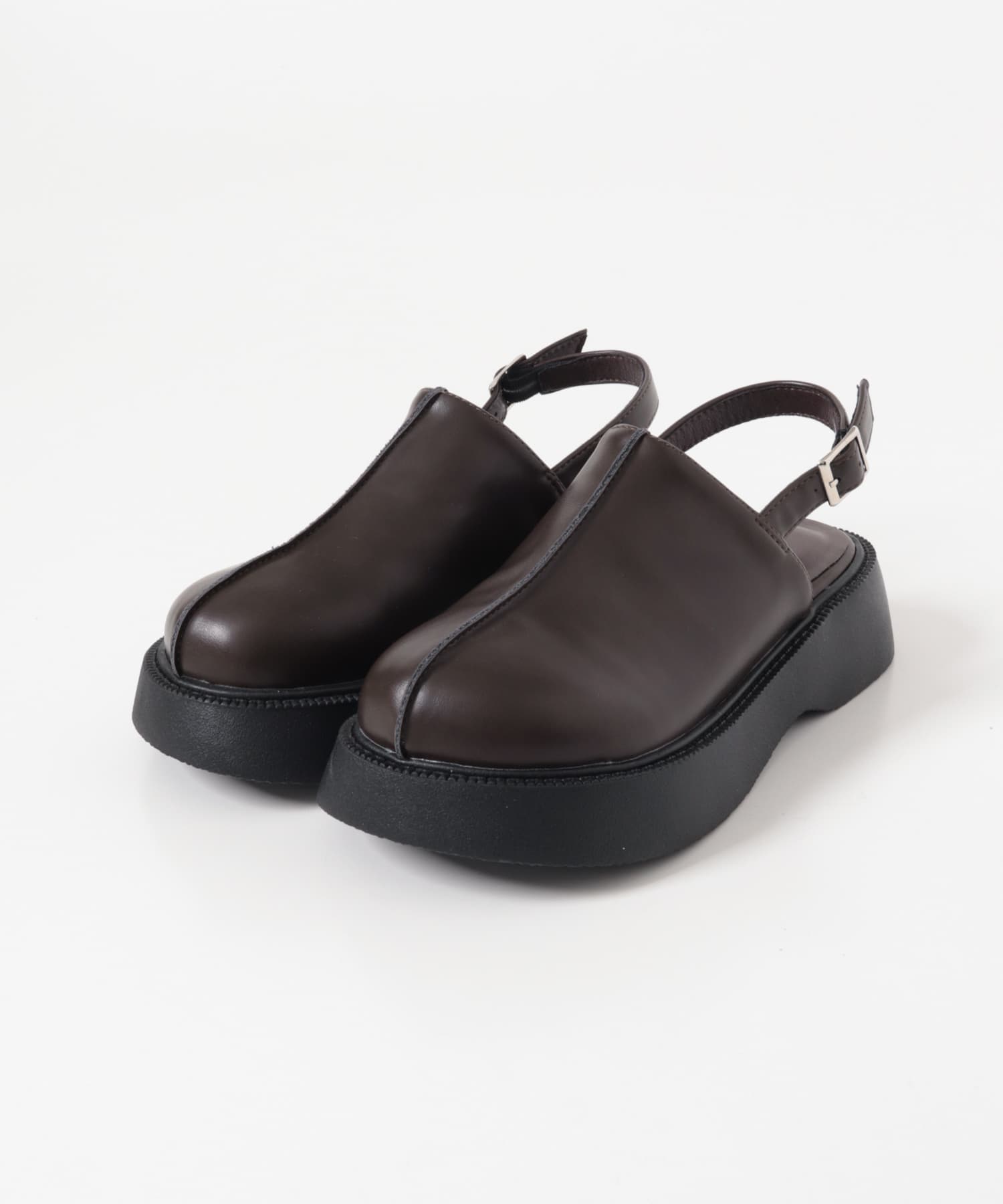 センターステッチクロッグ DARK BROWN 36