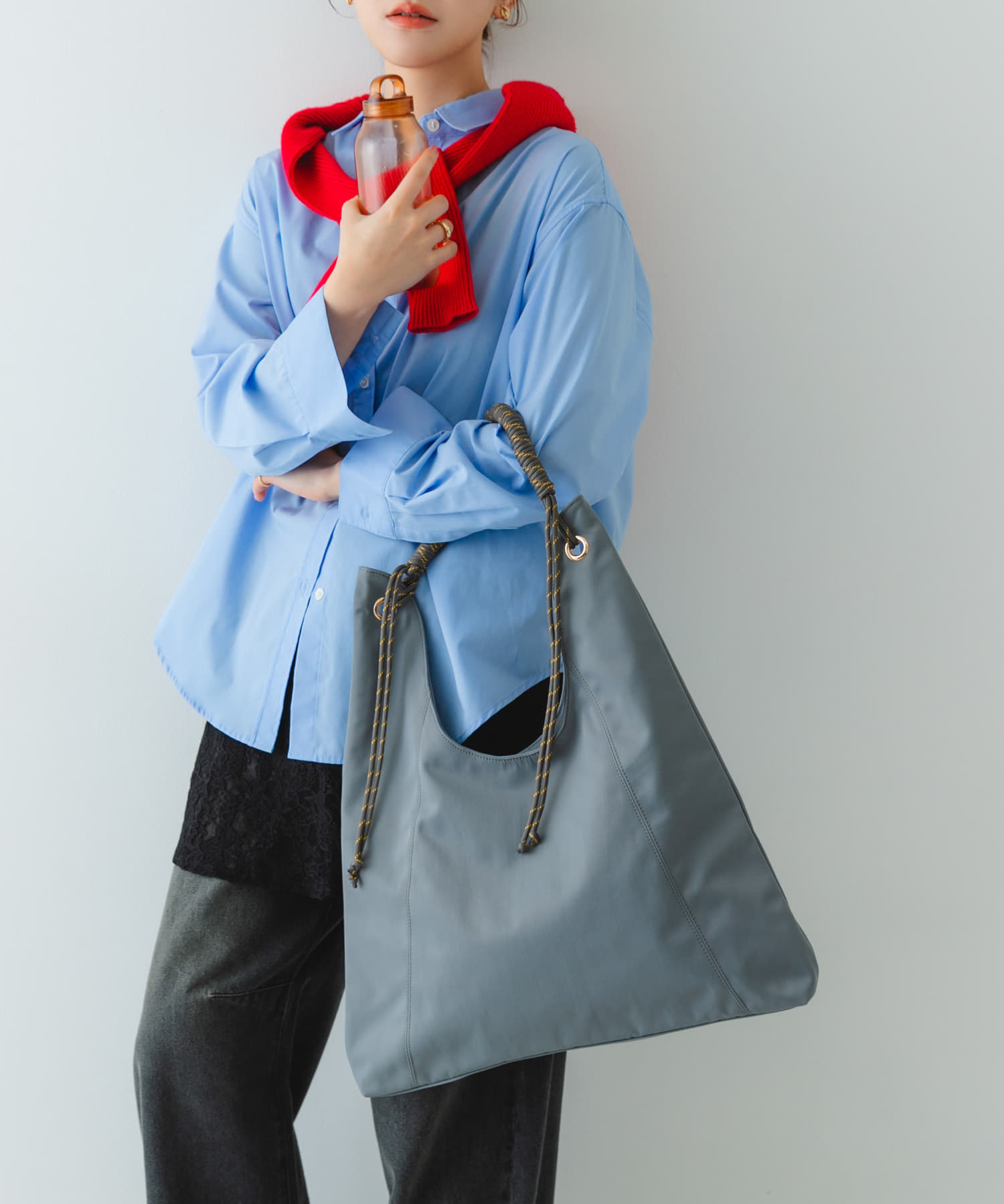 コードハンドルバッグ GRYxTAUPE One