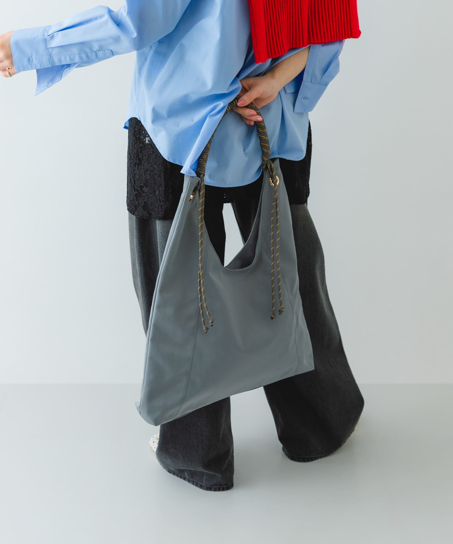 コードハンドルバッグ GRYxTAUPE One