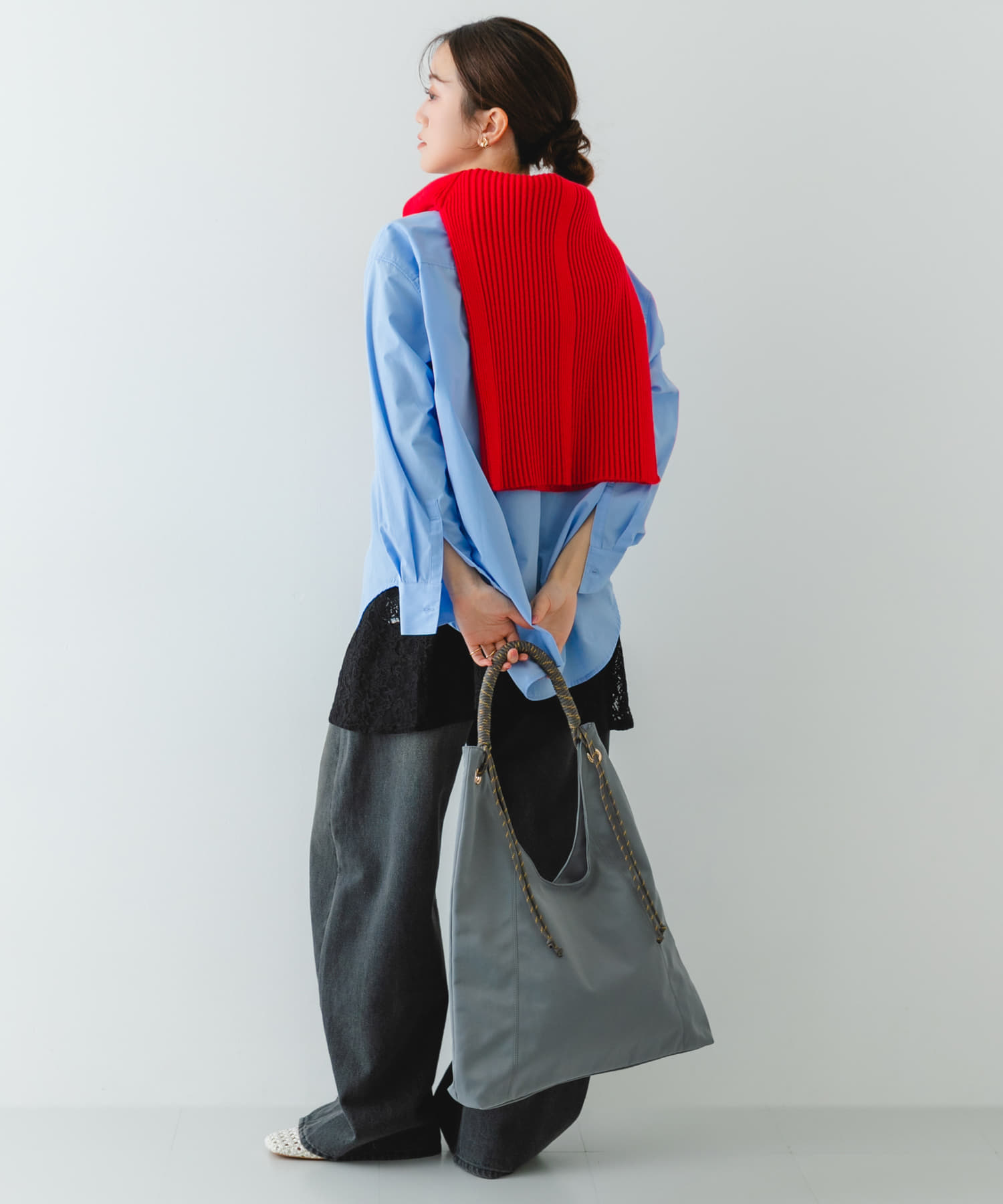 コードハンドルバッグ GRYxTAUPE One