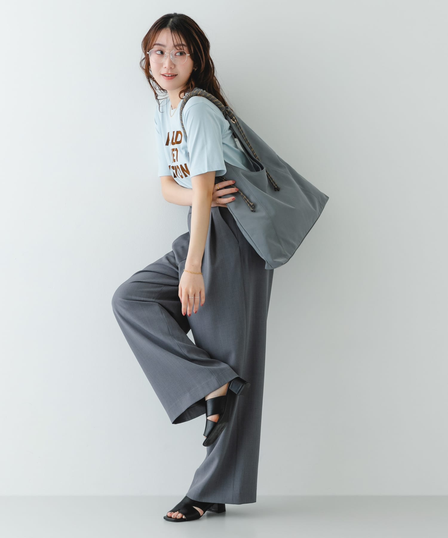 コードハンドルバッグ GRYxTAUPE One