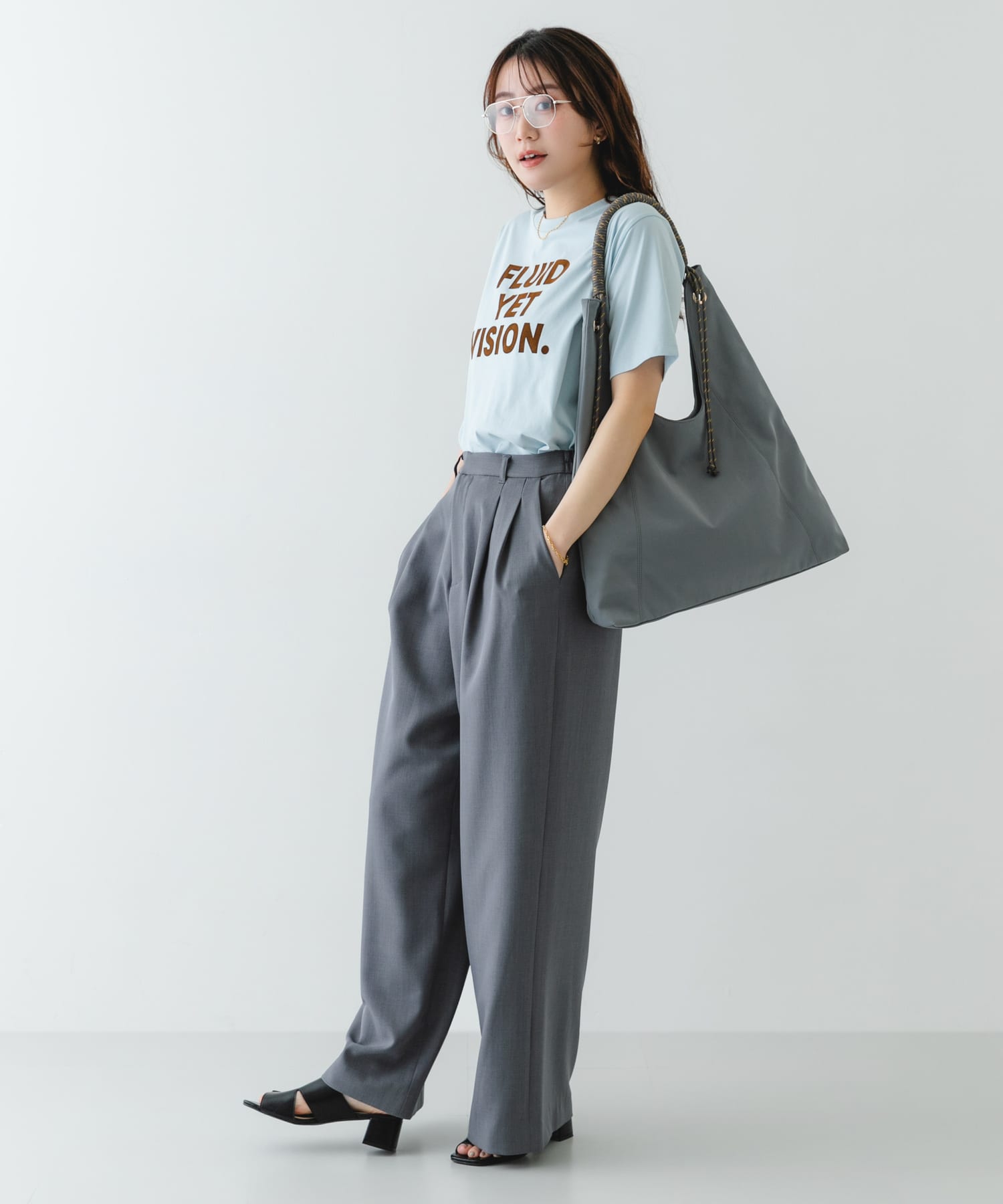 コードハンドルバッグ GRYxTAUPE One