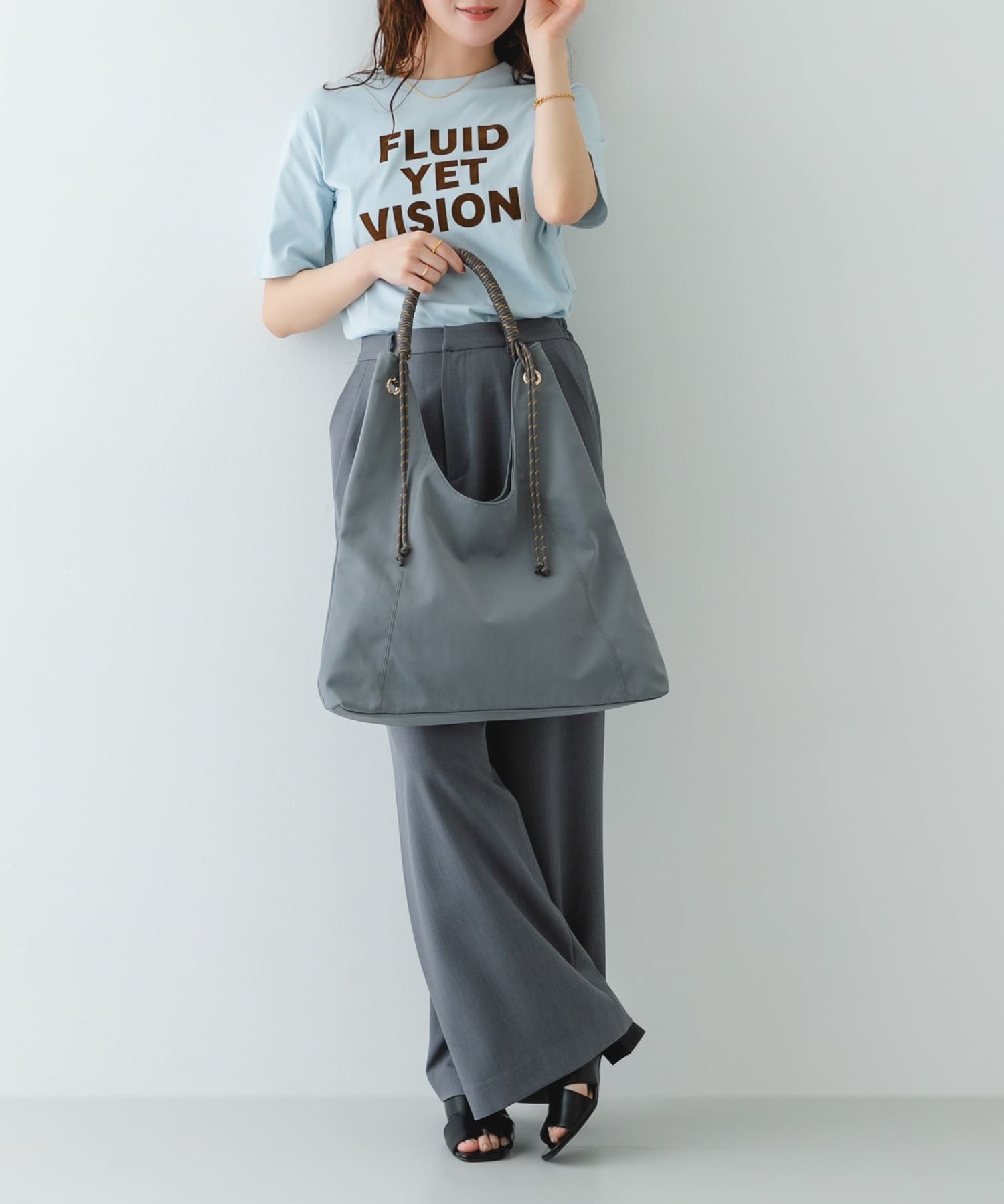 コードハンドルバッグ GRYxTAUPE One