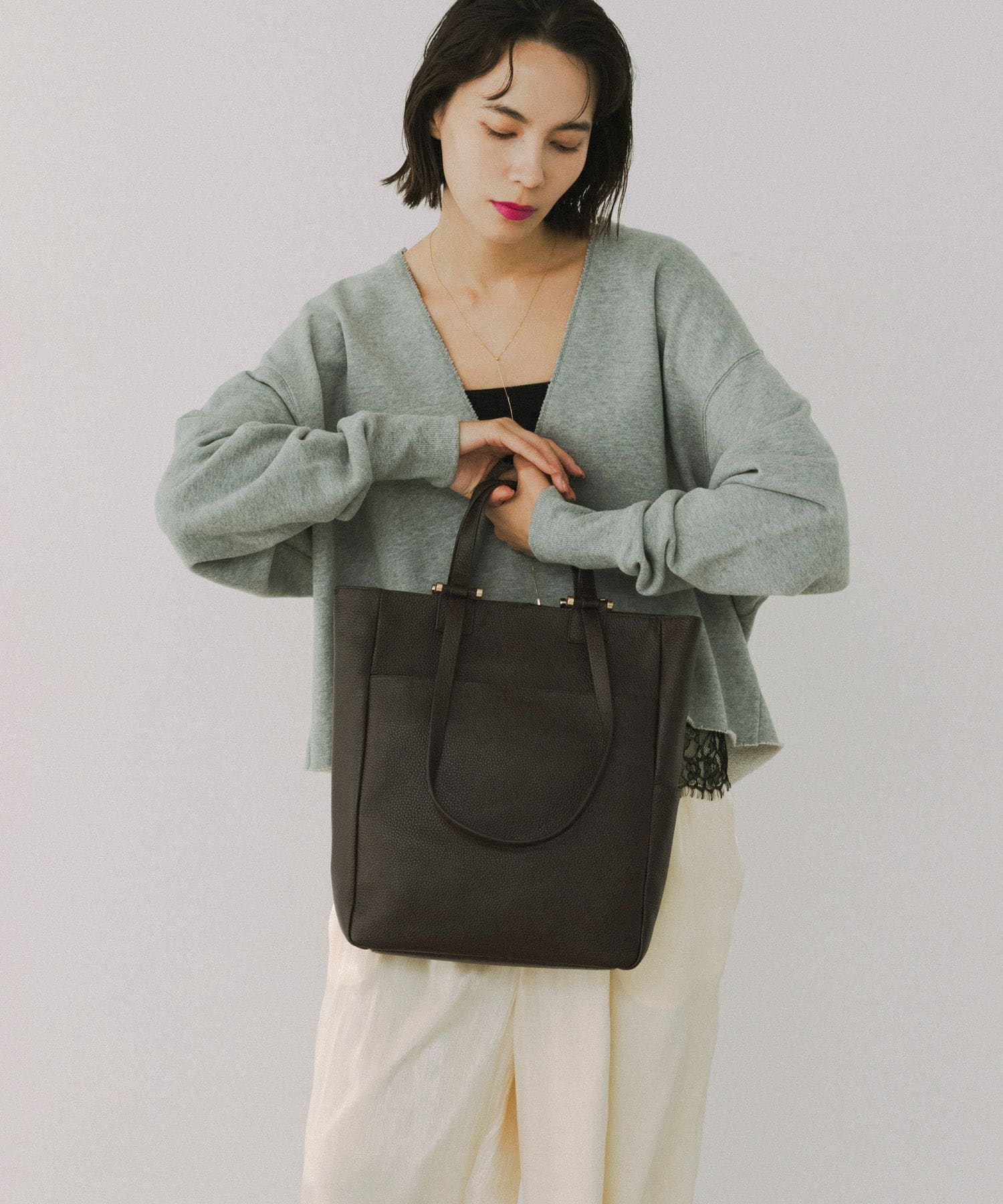 レザー2WAYトートバッグ CHOCO One