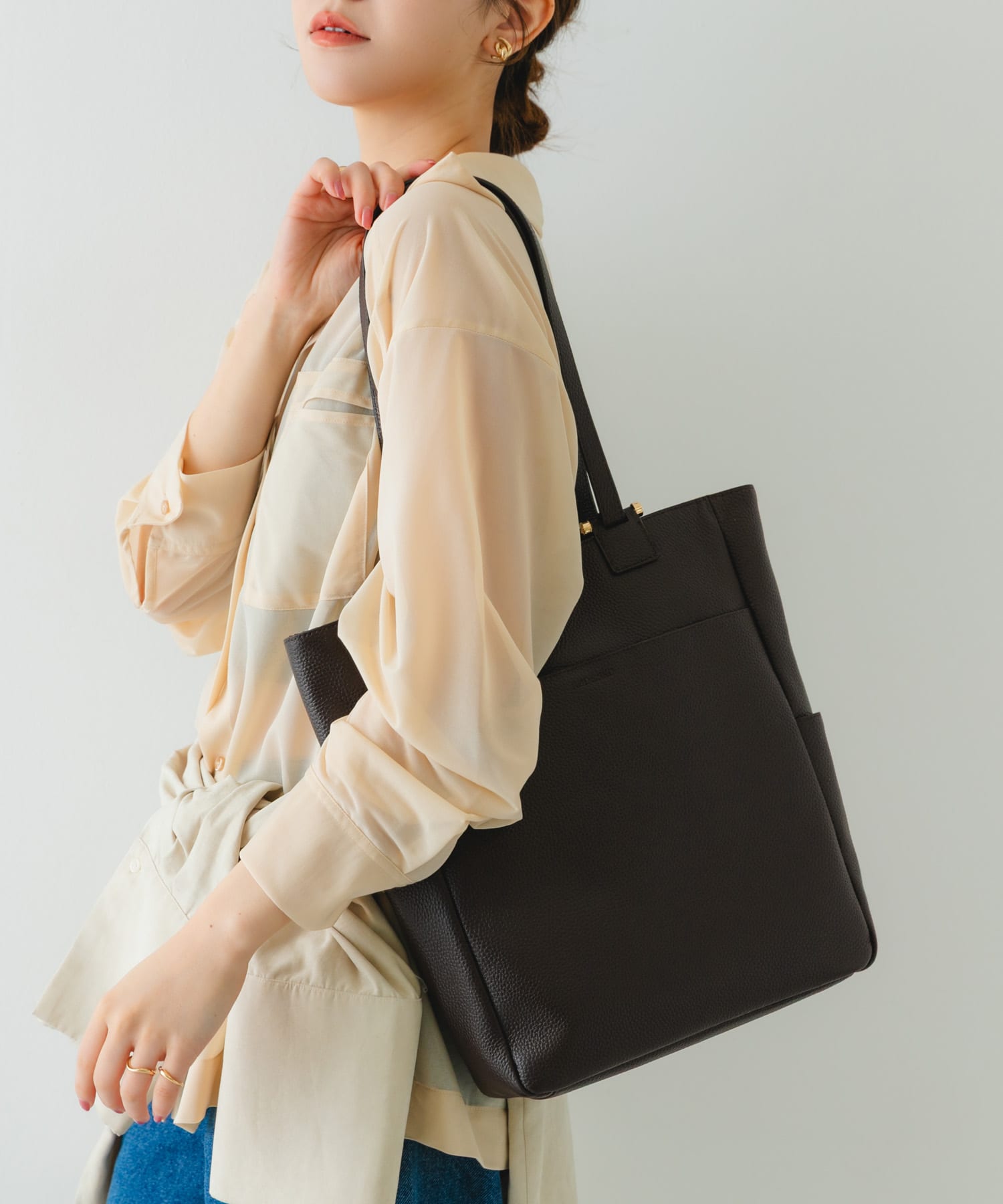 レザー2WAYトートバッグ CHOCO One