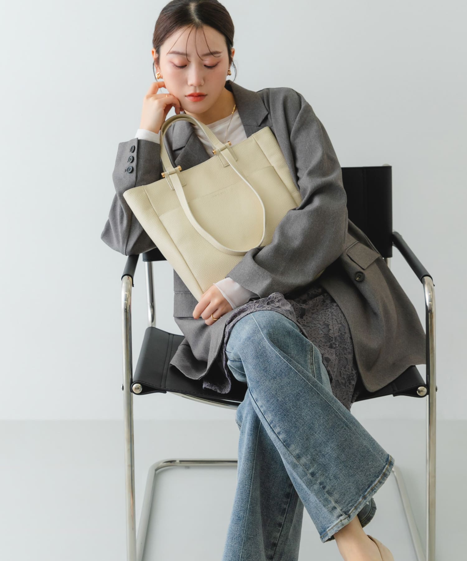 レザー2WAYトートバッグ OFF One