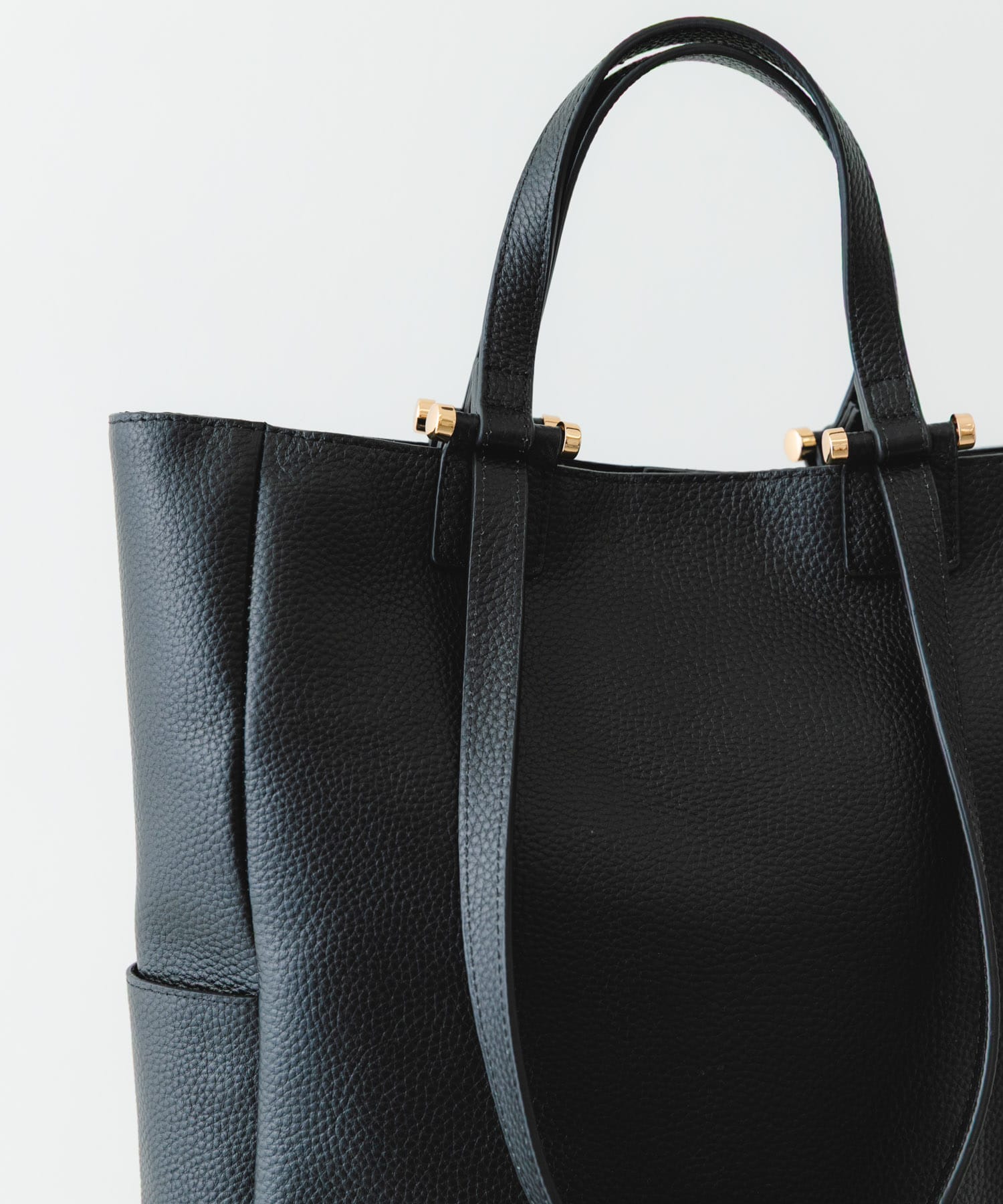 レザー2WAYトートバッグ BLACK One