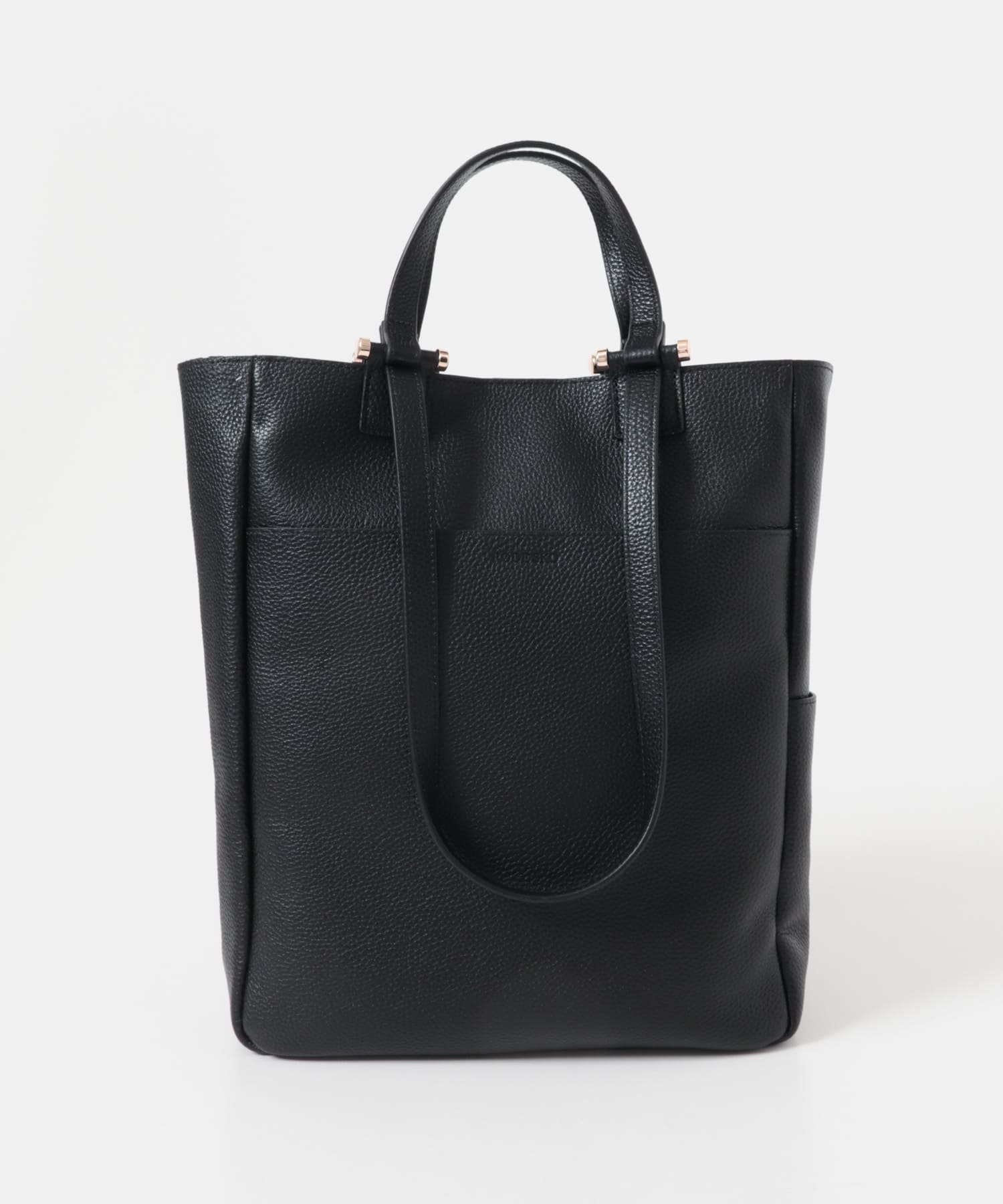 レザー2WAYトートバッグ BLACK One