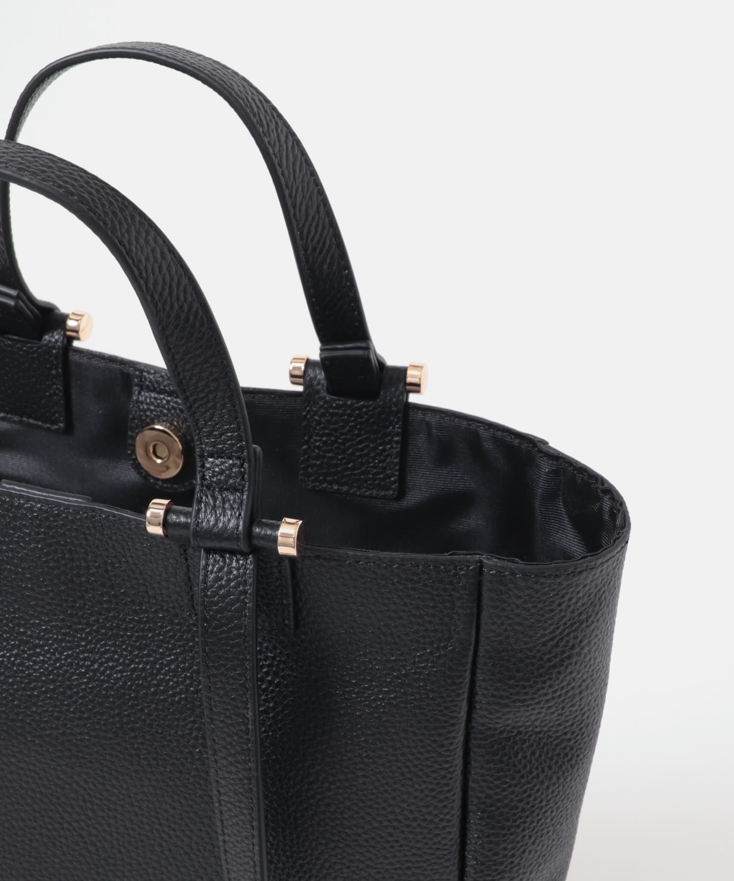 レザー2WAYトートバッグ BLACK One