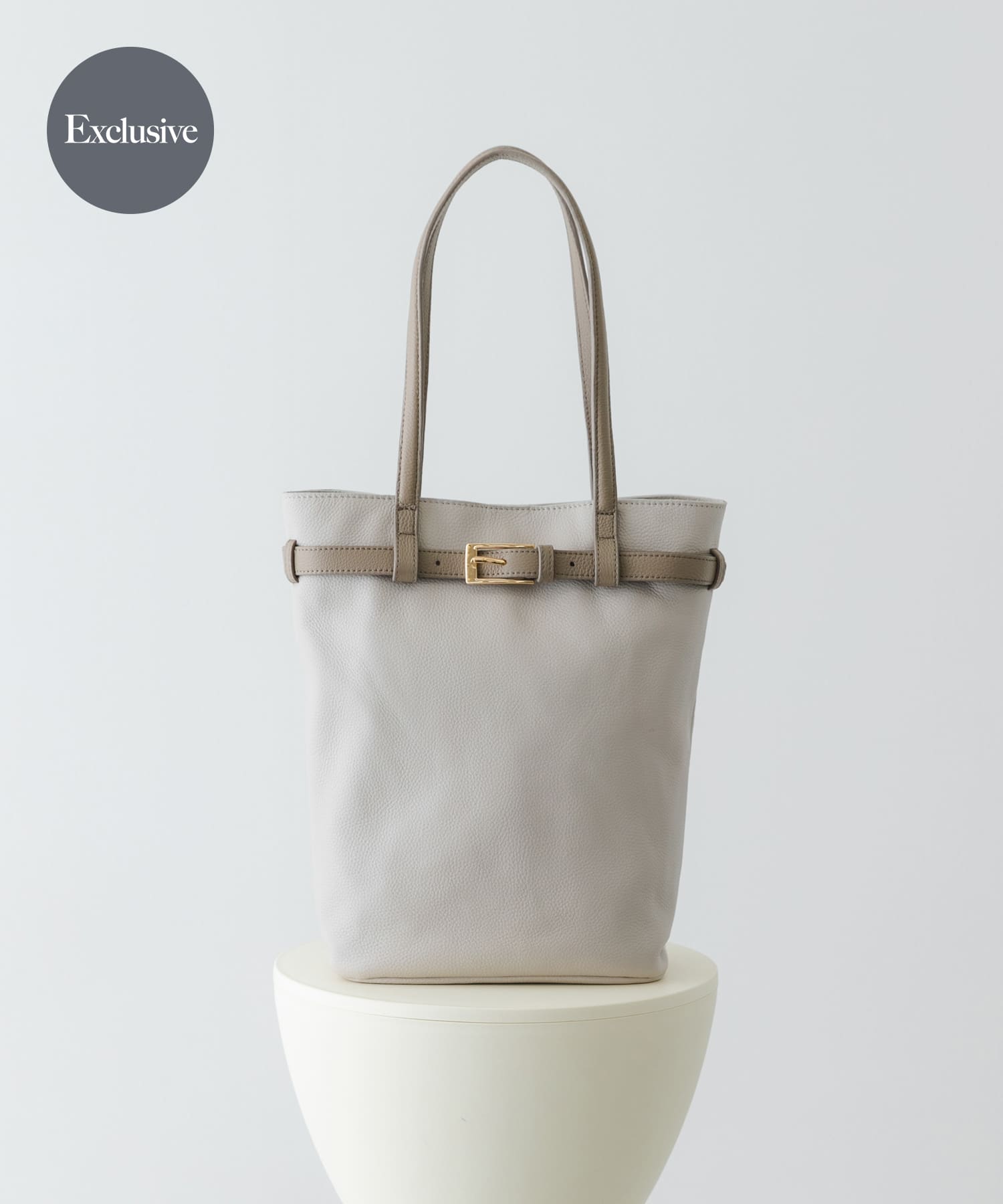 『別注』BEAURE×RODESKO　カウレザーベルトデザイントートバッグ IVORYxGRG One