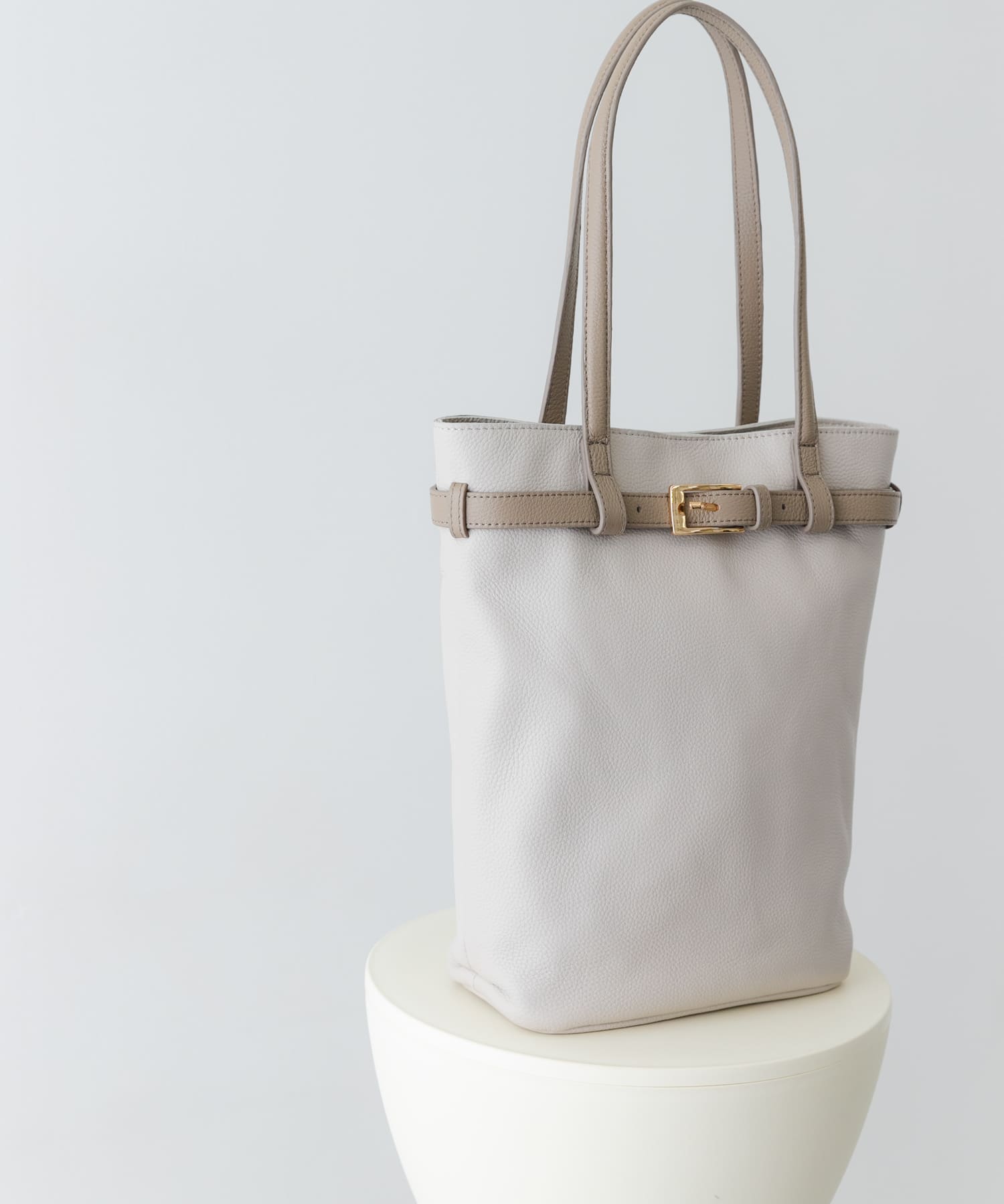 『別注』BEAURE×RODESKO　カウレザーベルトデザイントートバッグ IVORYxGRG One