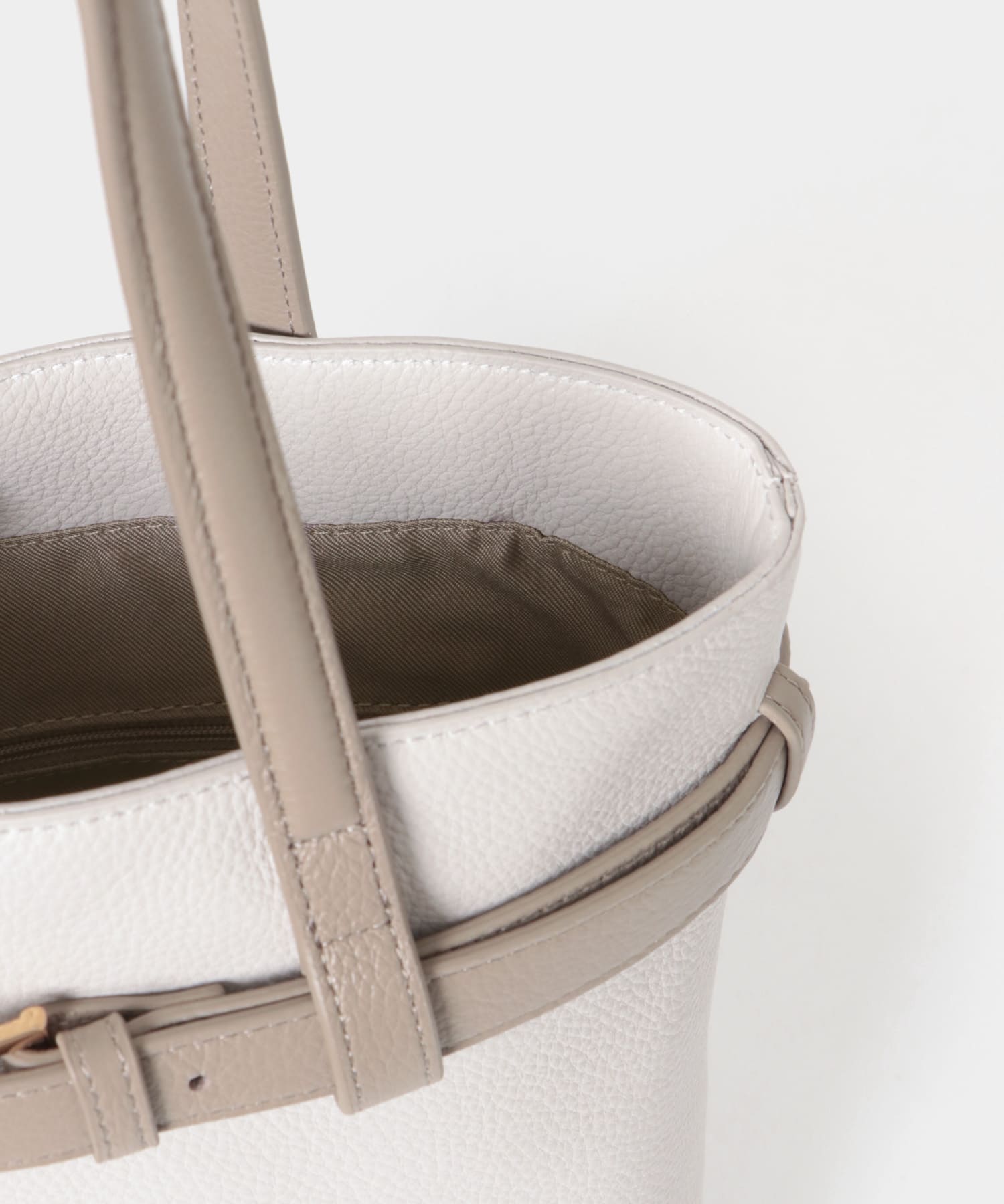 『別注』BEAURE×RODESKO　カウレザーベルトデザイントートバッグ IVORYxGRG One