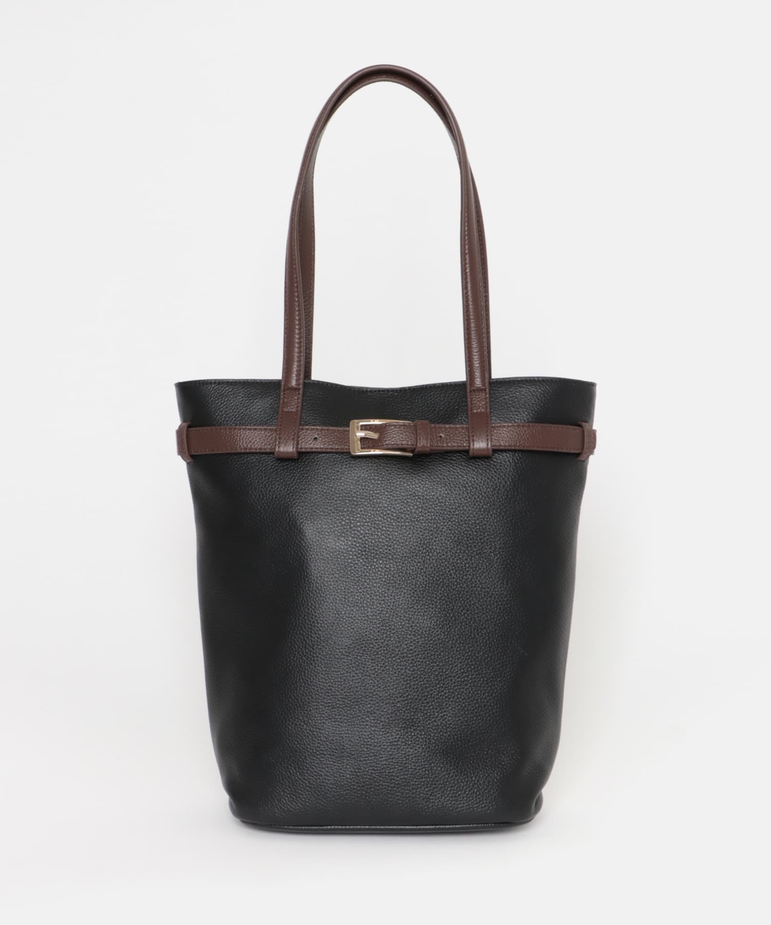 『別注』BEAURE×RODESKO　カウレザーベルトデザイントートバッグ BLKxCHOCO One