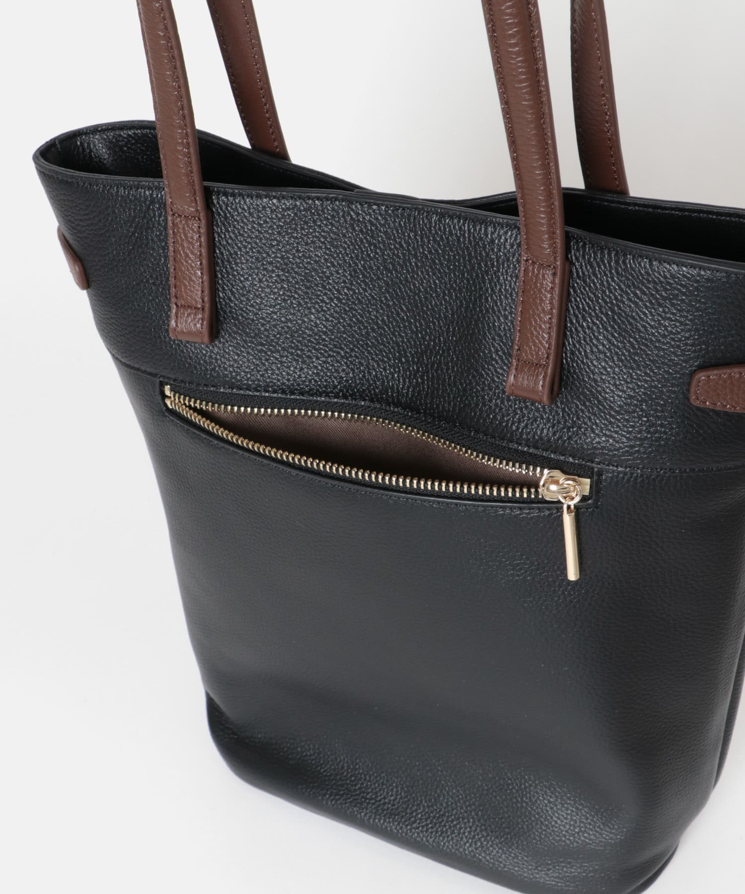 『別注』BEAURE×RODESKO　カウレザーベルトデザイントートバッグ BLKxCHOCO One