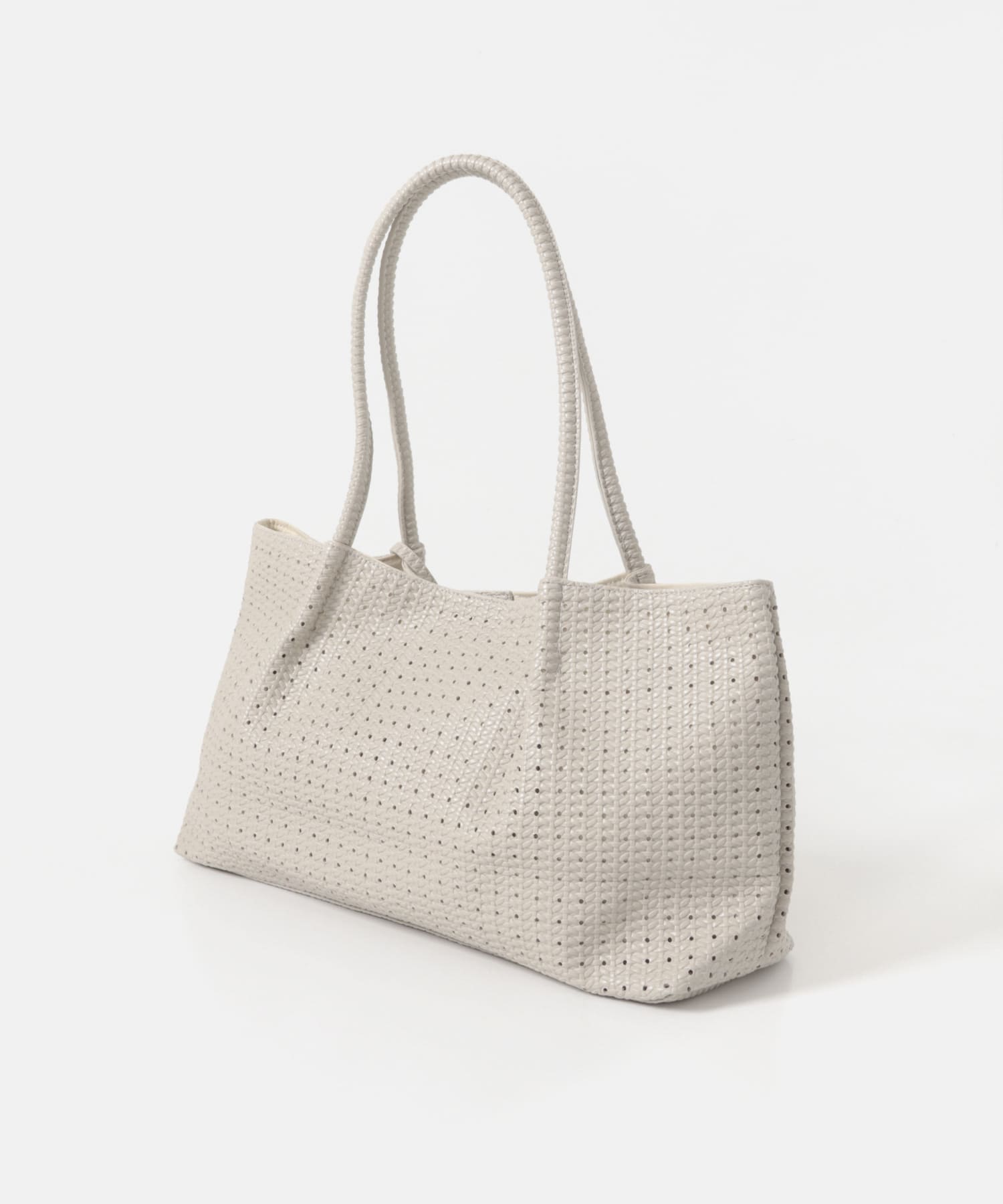 ポーチ付パンチングラージトートバッグ IVORY One