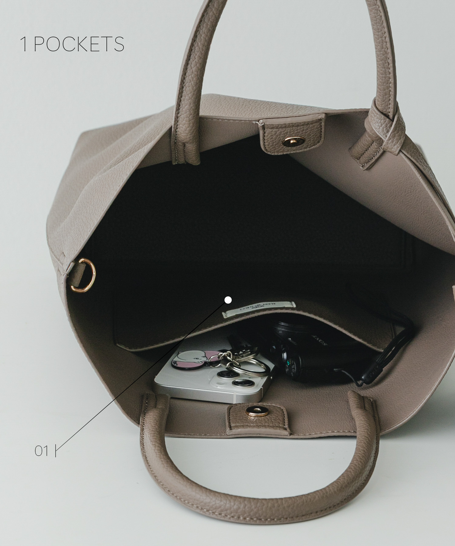 『縦型』タッセル軽量2WAYタテナガトートバッグ GRAYSH One