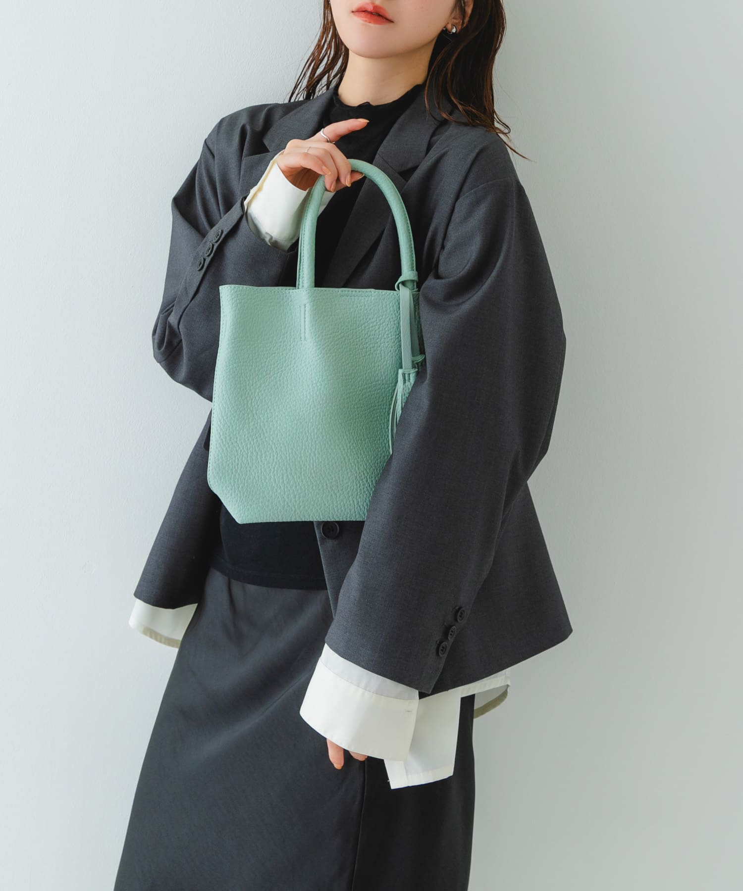 『Sサイズ』タッセル軽量2WAYプチトートバッグ MINT One