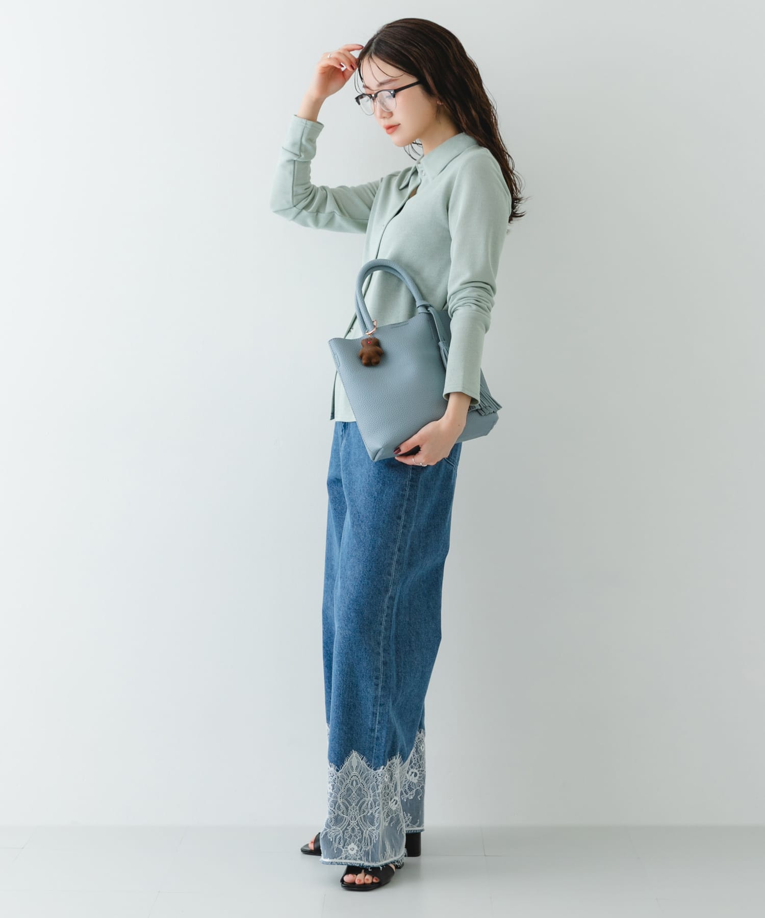 『Sサイズ』タッセル軽量2WAYプチトートバッグ SAX One