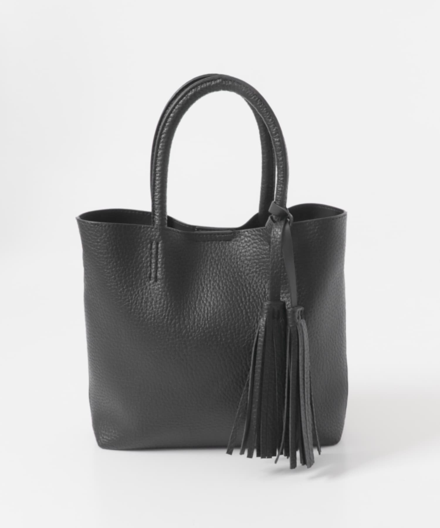『Sサイズ』タッセル軽量2WAYプチトートバッグ BLACK One