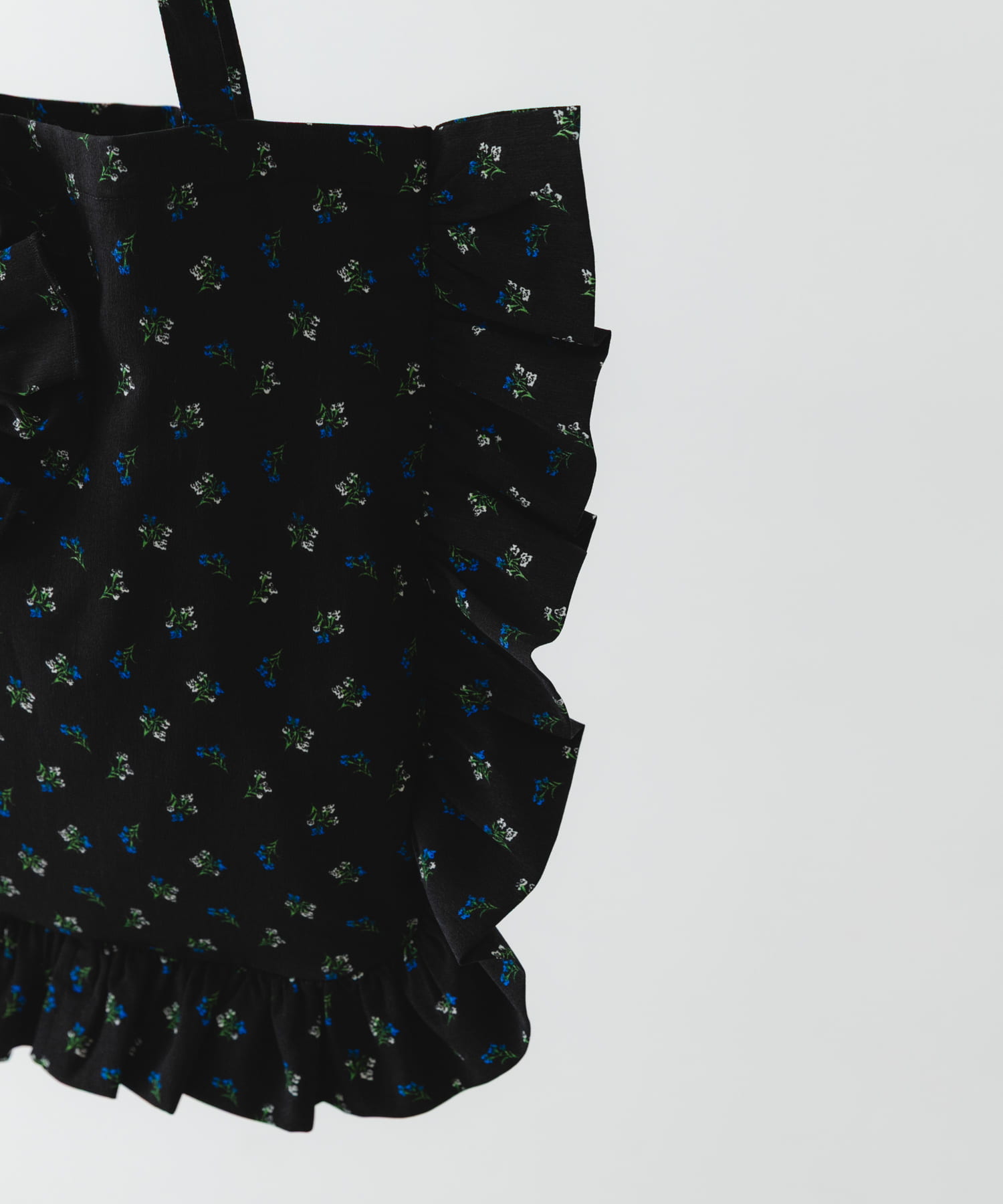 シュシュセットサイドフリルトート BLK/FLOWER One