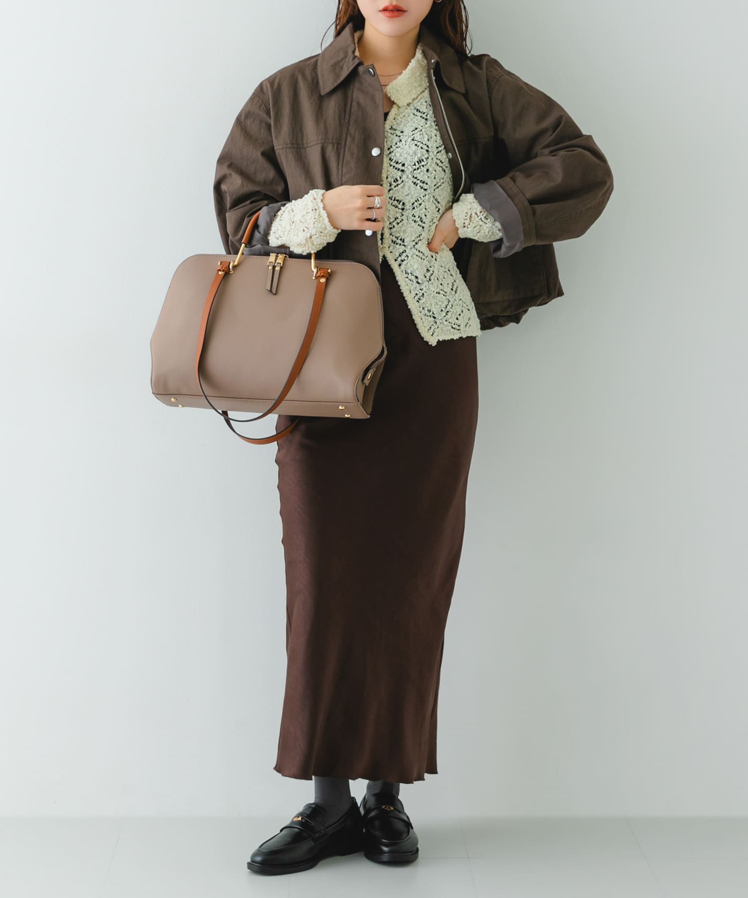 『インフルエンサーayaさんコラボ』2WAYハンドバッグ MOCHA One