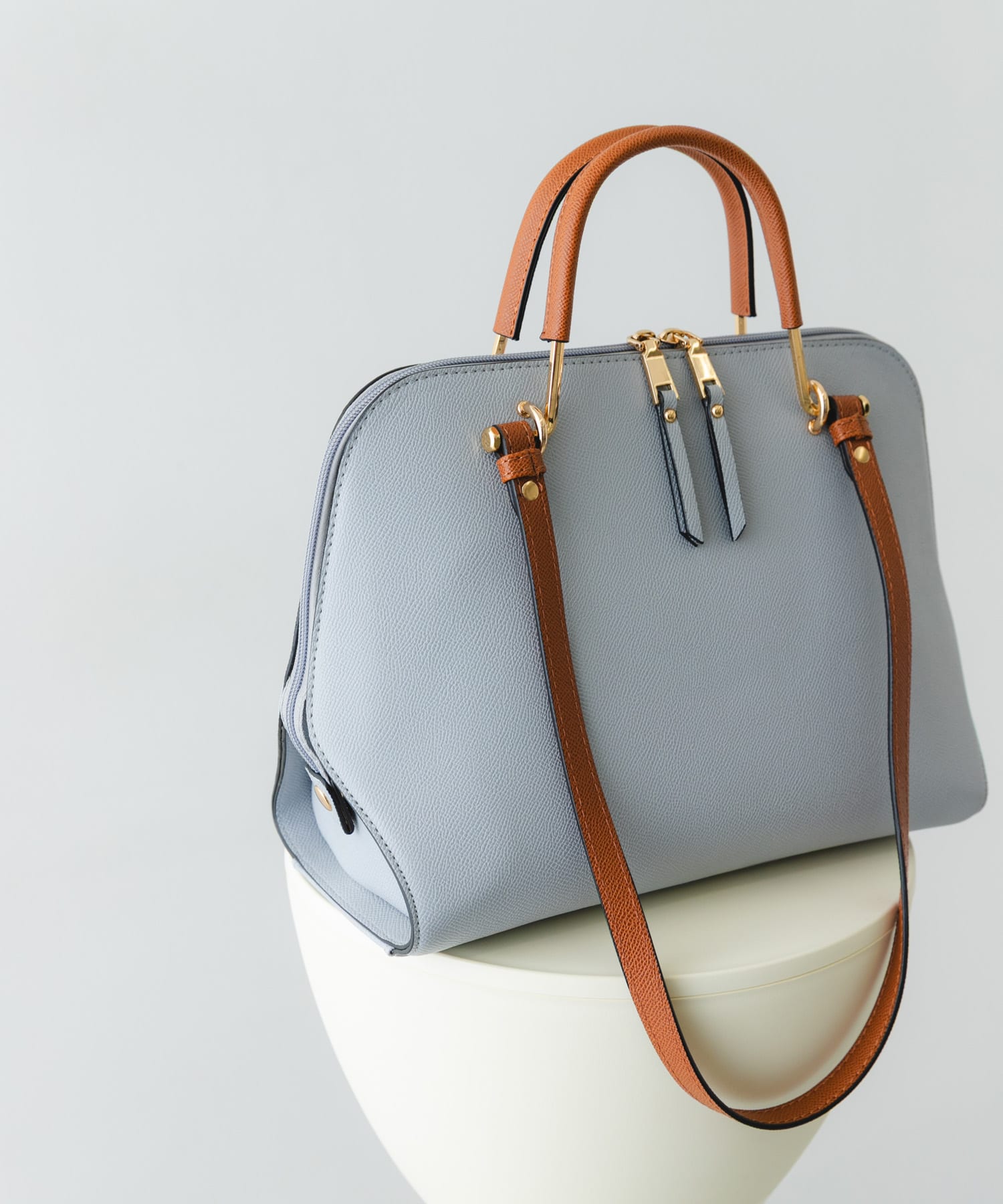 『インフルエンサーayaさんコラボ』プチ2WAYハンドバッグ BLUE GRAY One