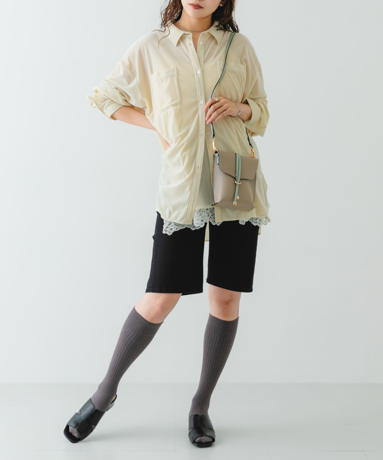 縦型フラップポシェット GRAYxSAX One