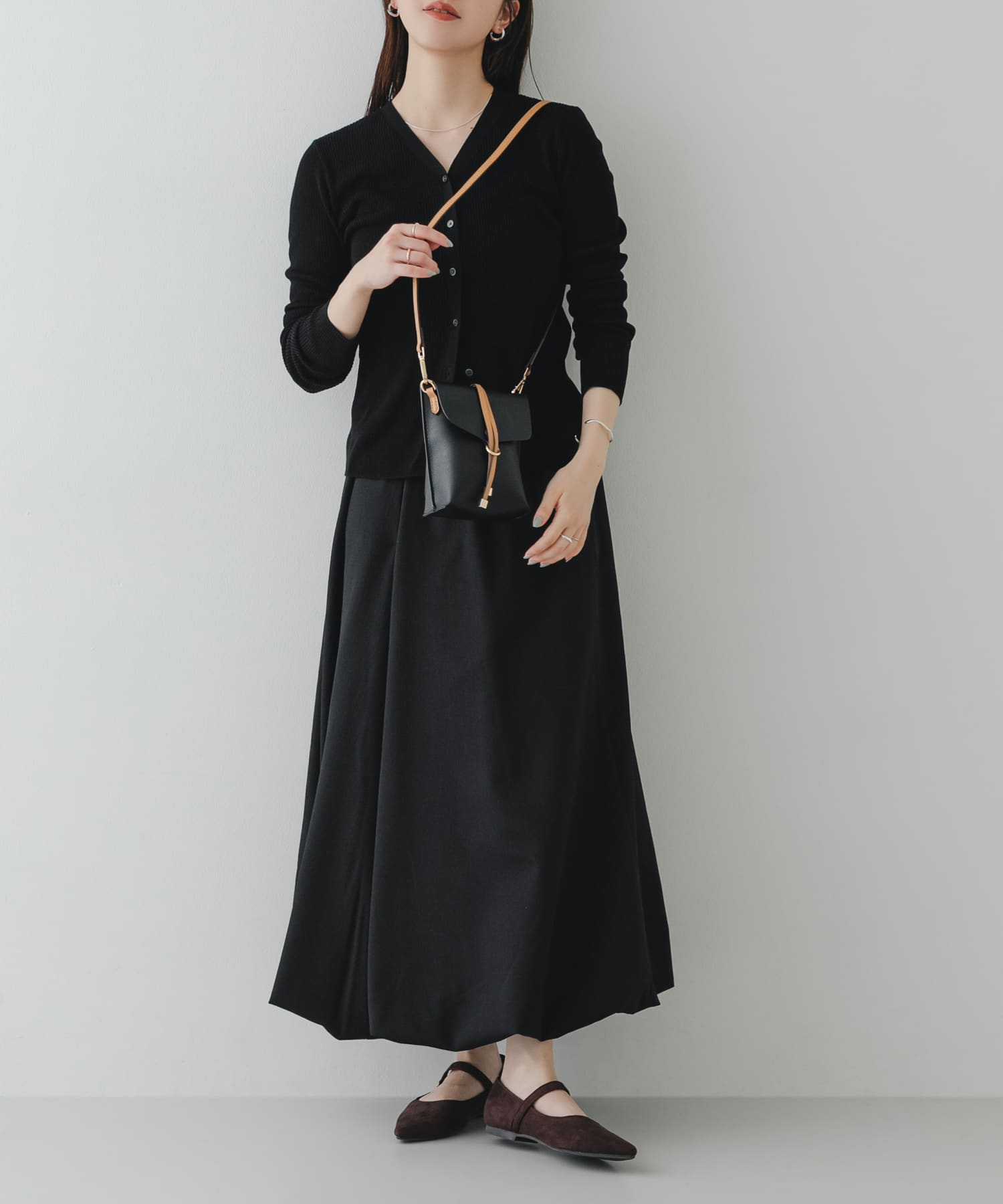 縦型フラップポシェット BLKxCML One