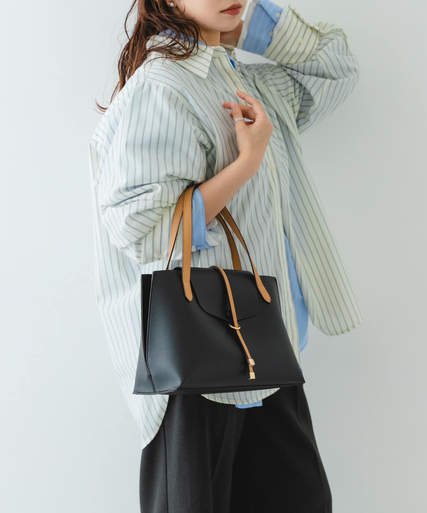 フラップトートバッグ BLKxCML One