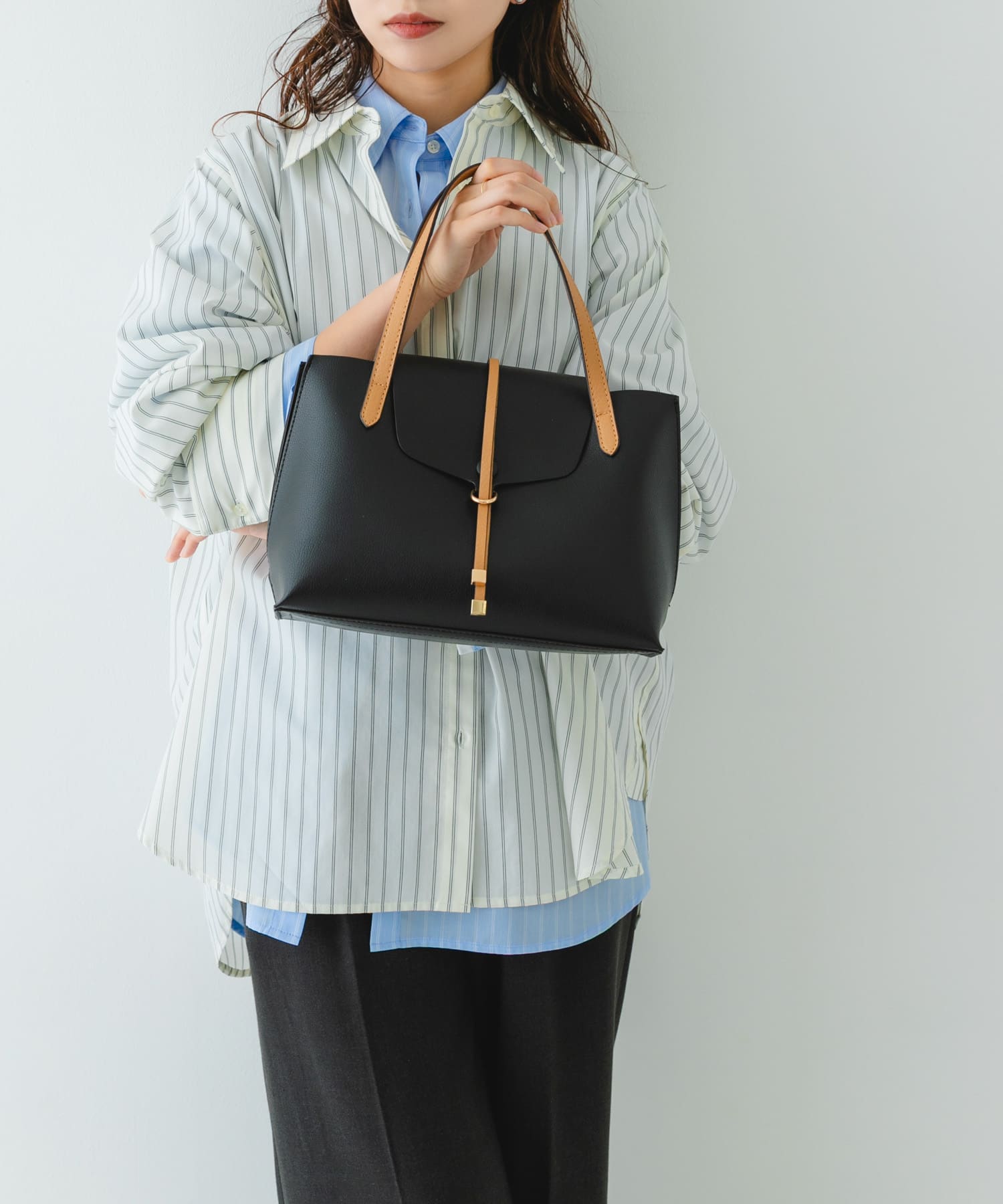 フラップトートバッグ BLKxCML One