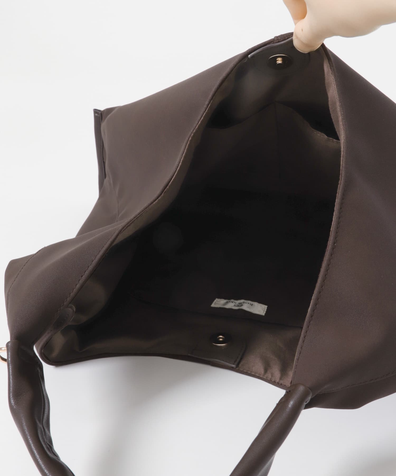 スエード調ワンハンドルトートバッグ BROWN One
