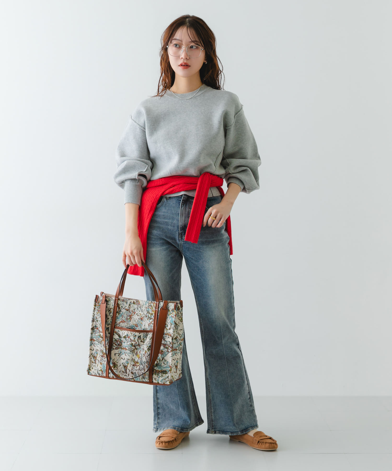 ファブリックスクエアトートバッグ IVORY One