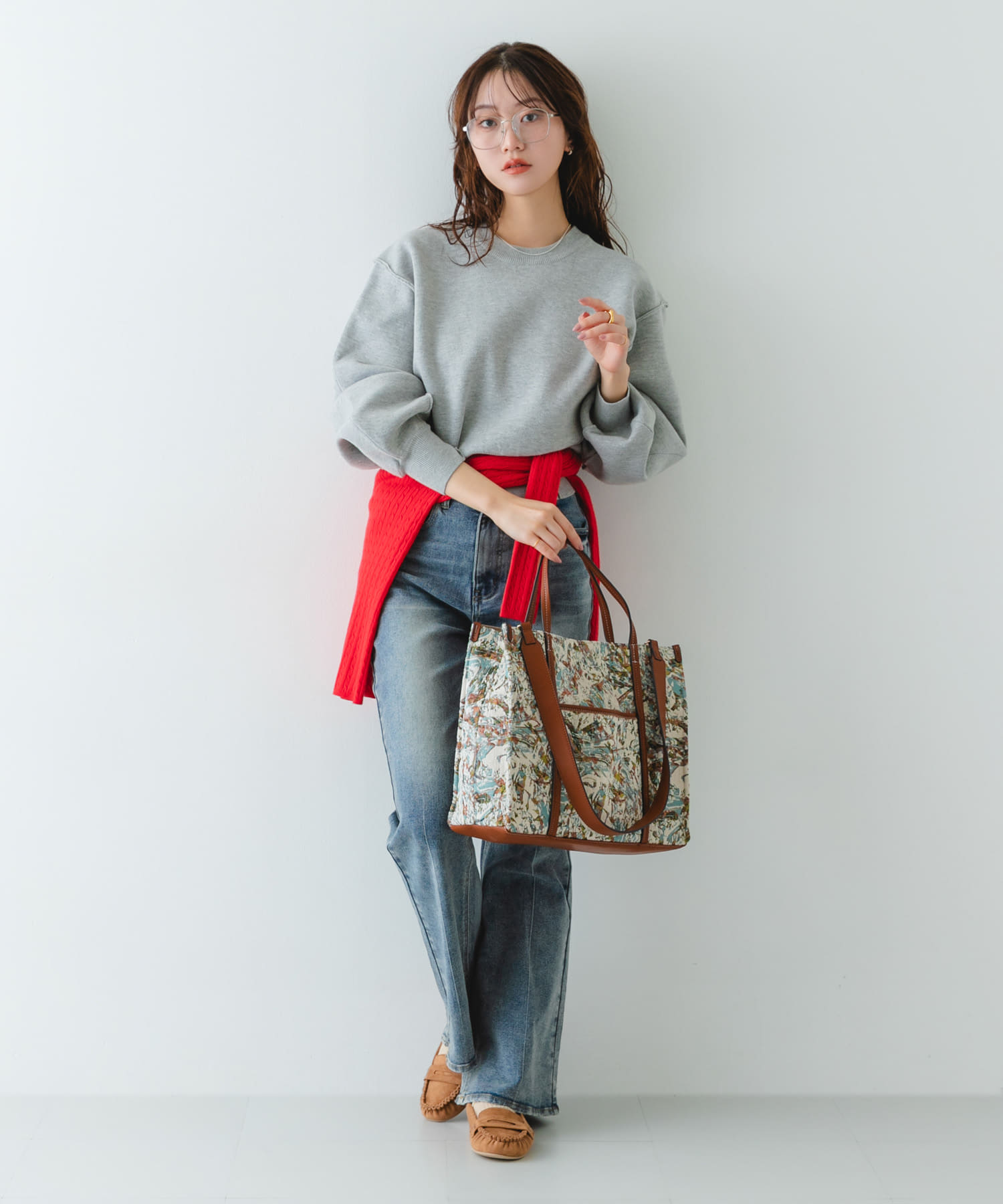 ファブリックスクエアトートバッグ IVORY One