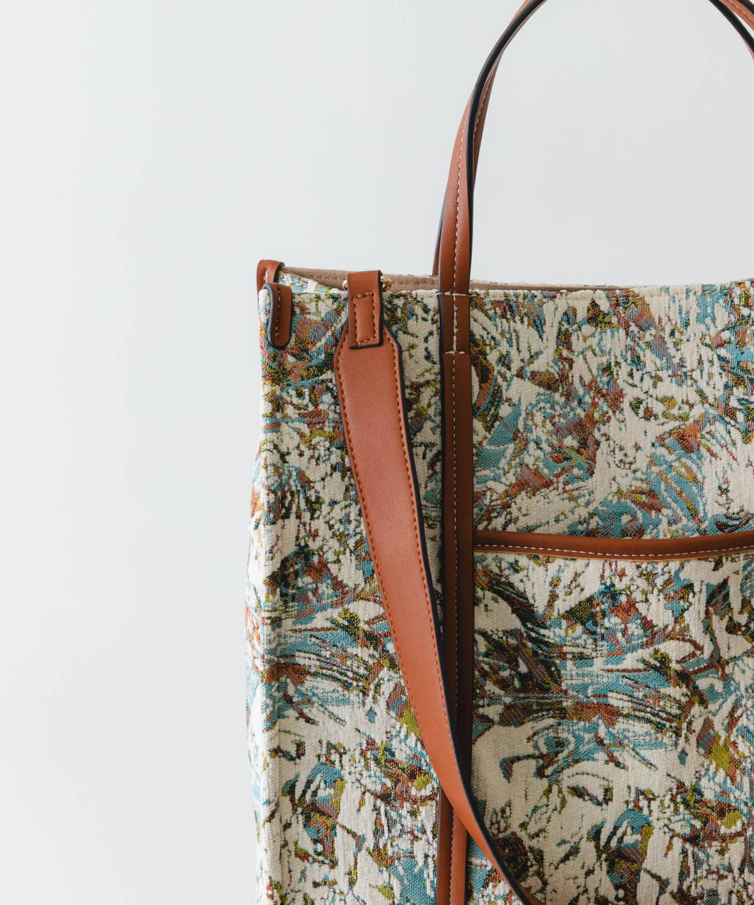 ファブリックスクエアトートバッグ IVORY One