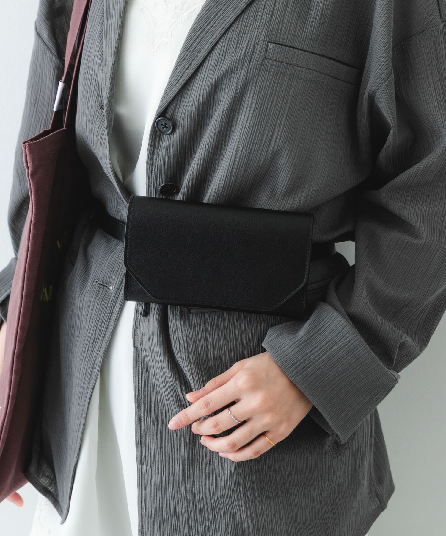 ウエストポーチベルトバッグ BLACK One