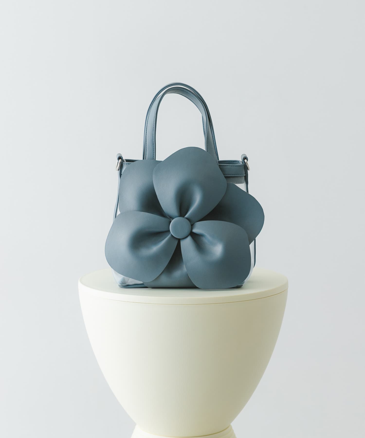 フラワーモチーフシアーバッグ SAX One