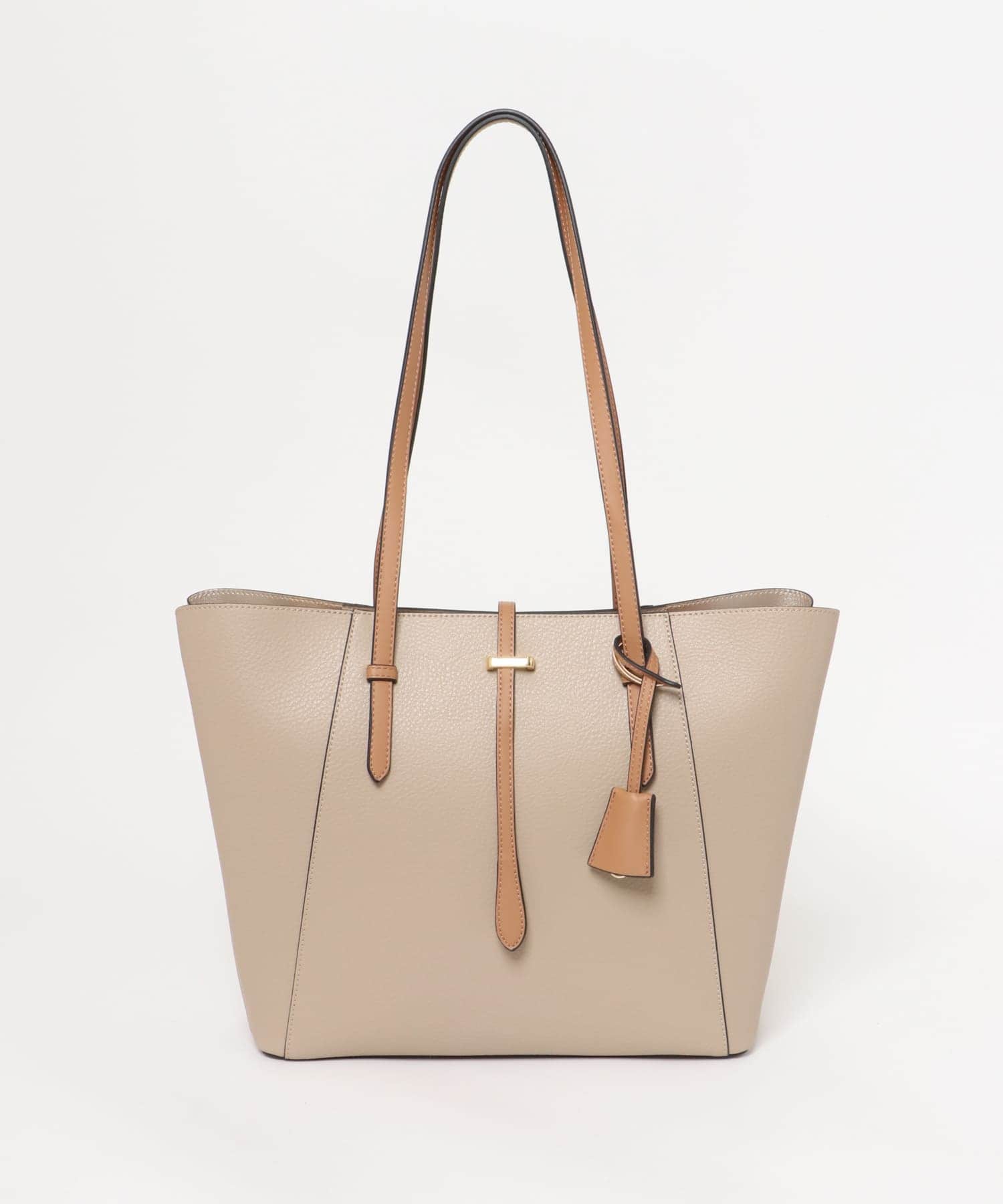 チャーム付A4トートバッグ SAND BEIGE one