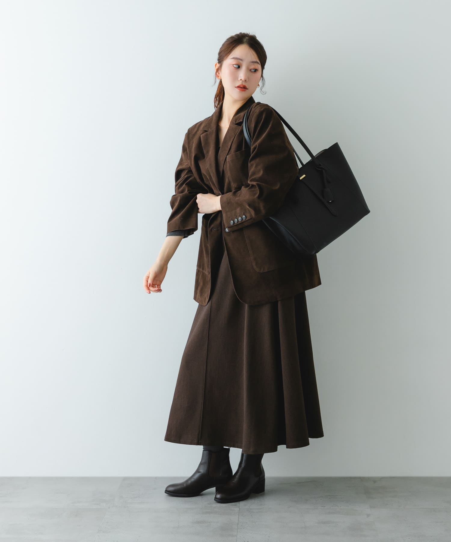 チャーム付A4トートバッグ BLACK one