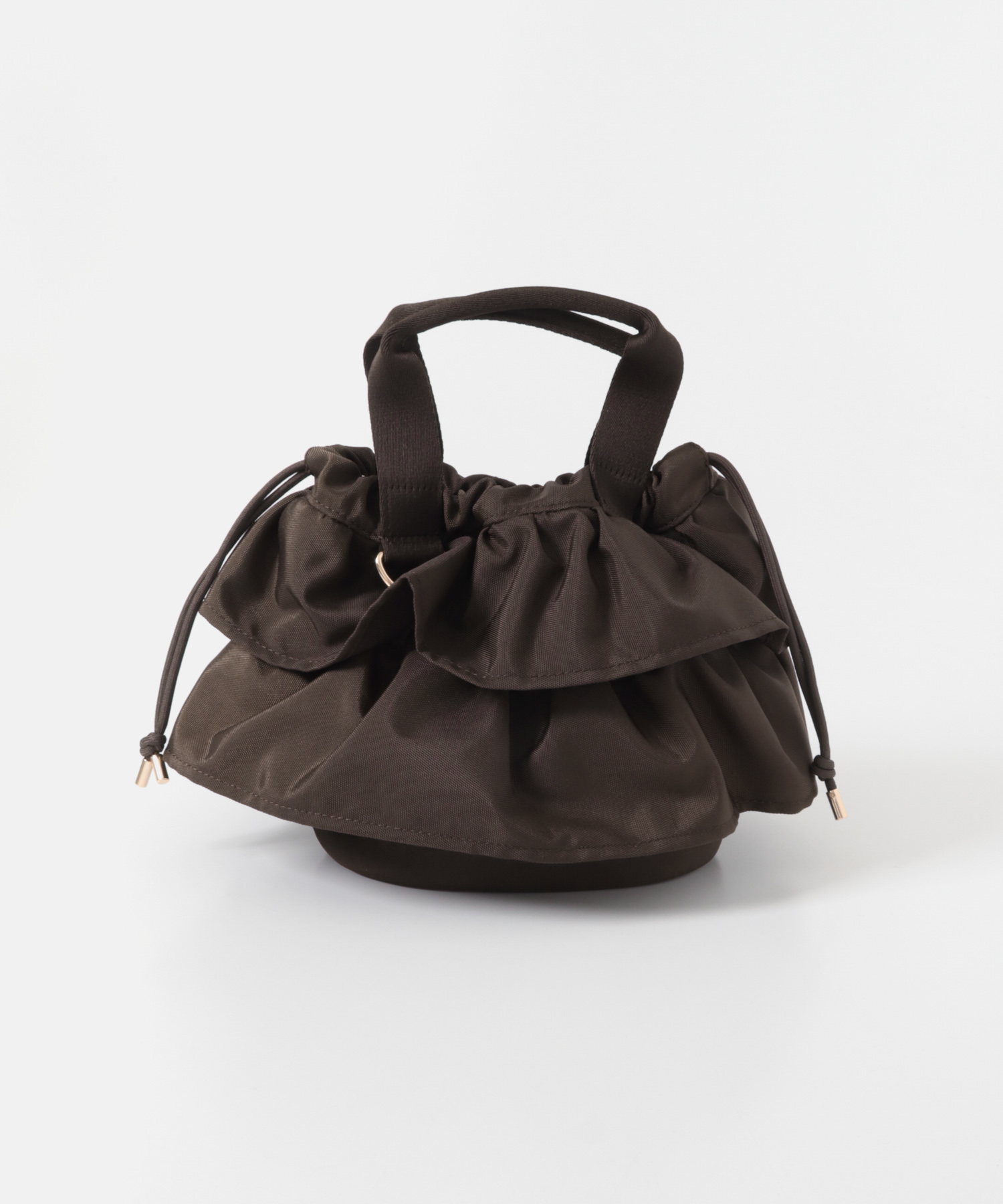 軽量フリルキンチャクバッグ BROWN one
