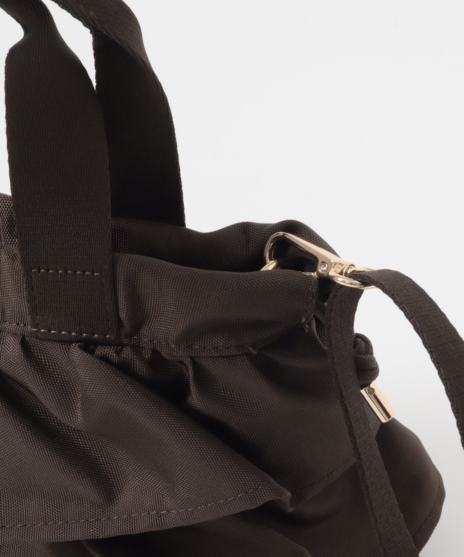 軽量フリルキンチャクバッグ BROWN one