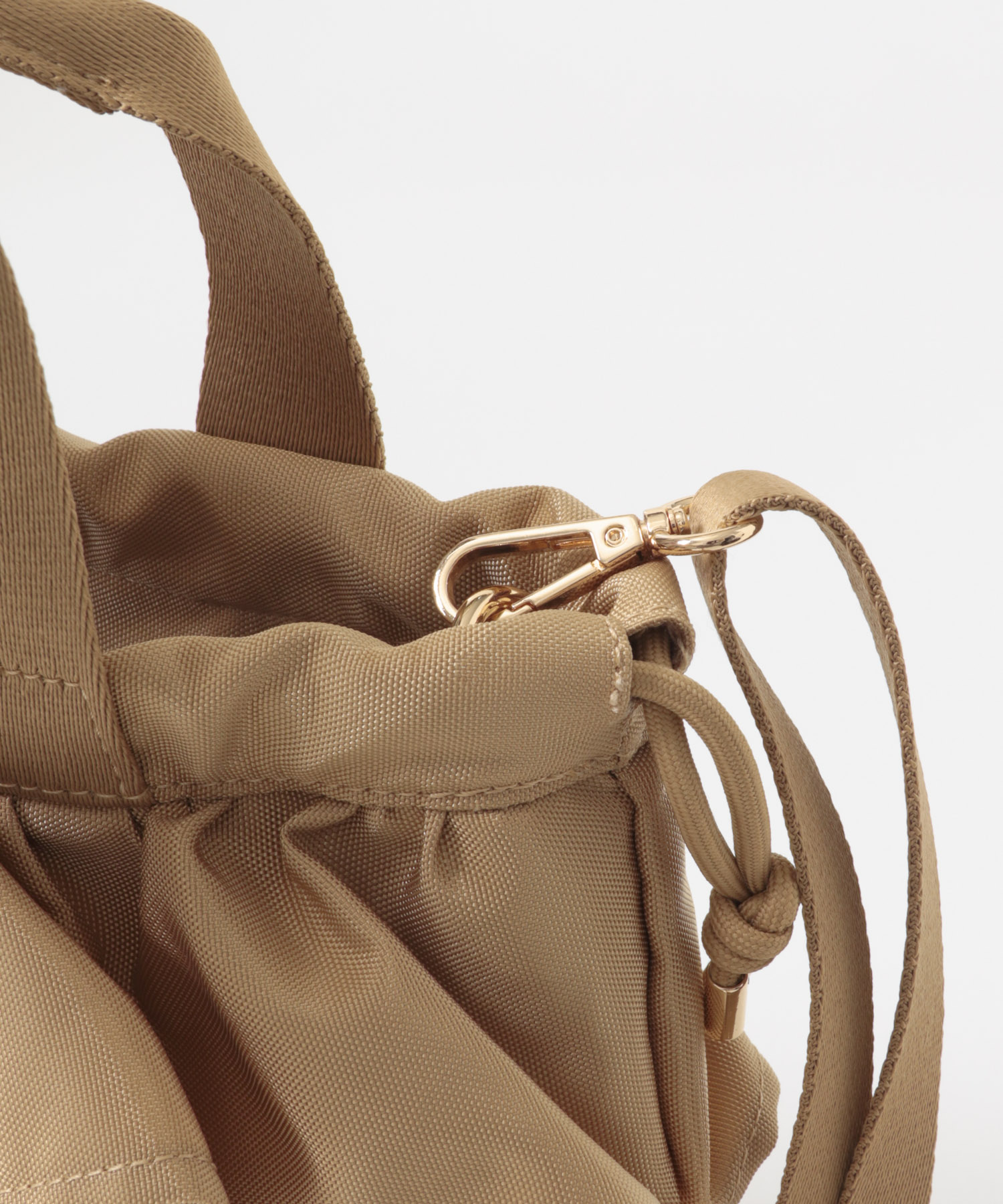軽量フリルキンチャクバッグ BEIGE one