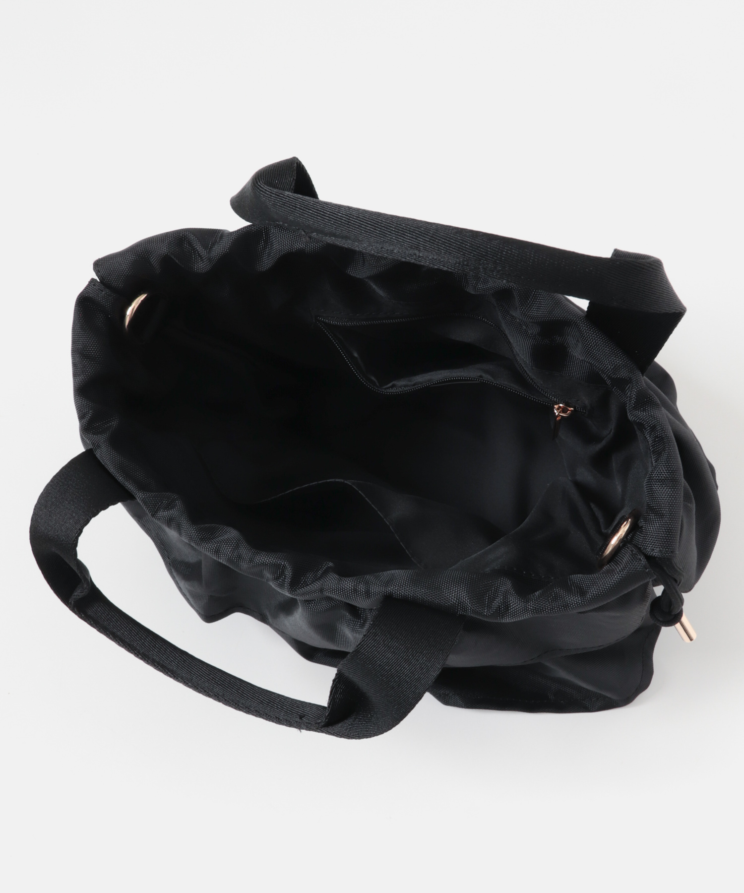 軽量フリルキンチャクバッグ BLACK one