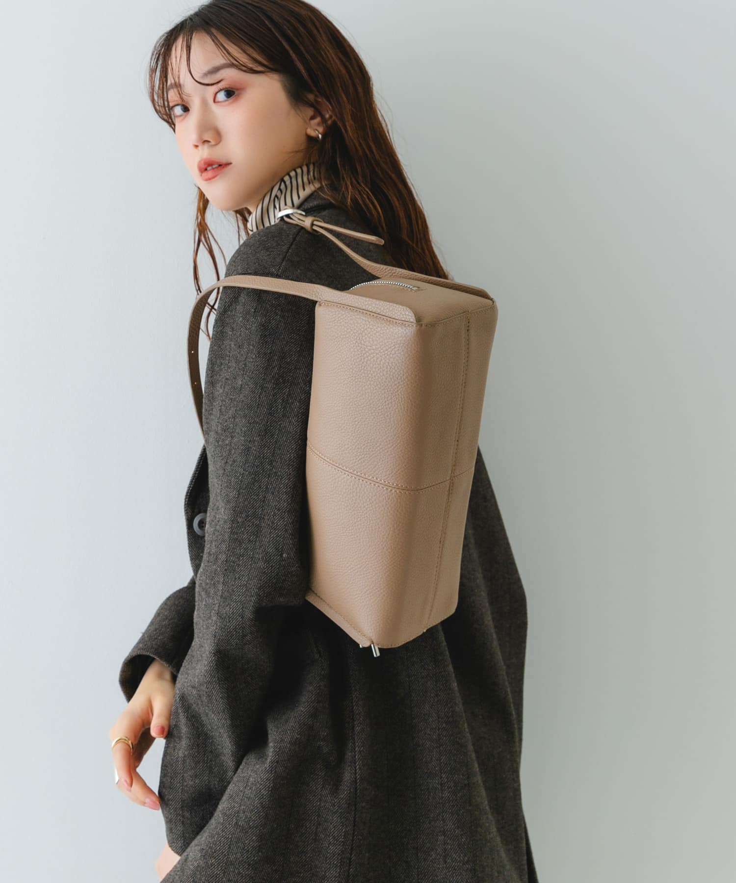 『WEB限定』センターラインボストンバッグ BEIGE One