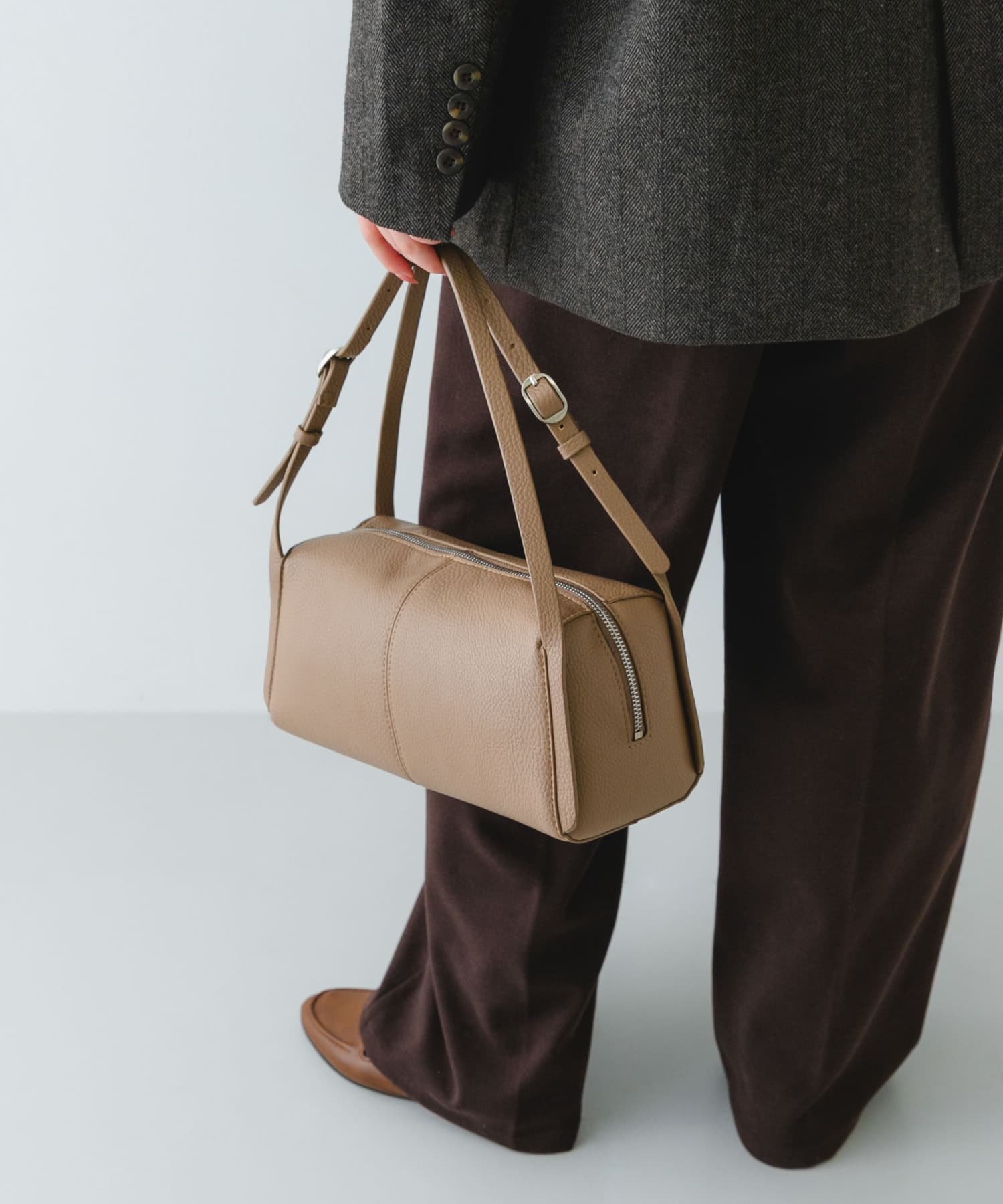 『WEB限定』センターラインボストンバッグ BEIGE One