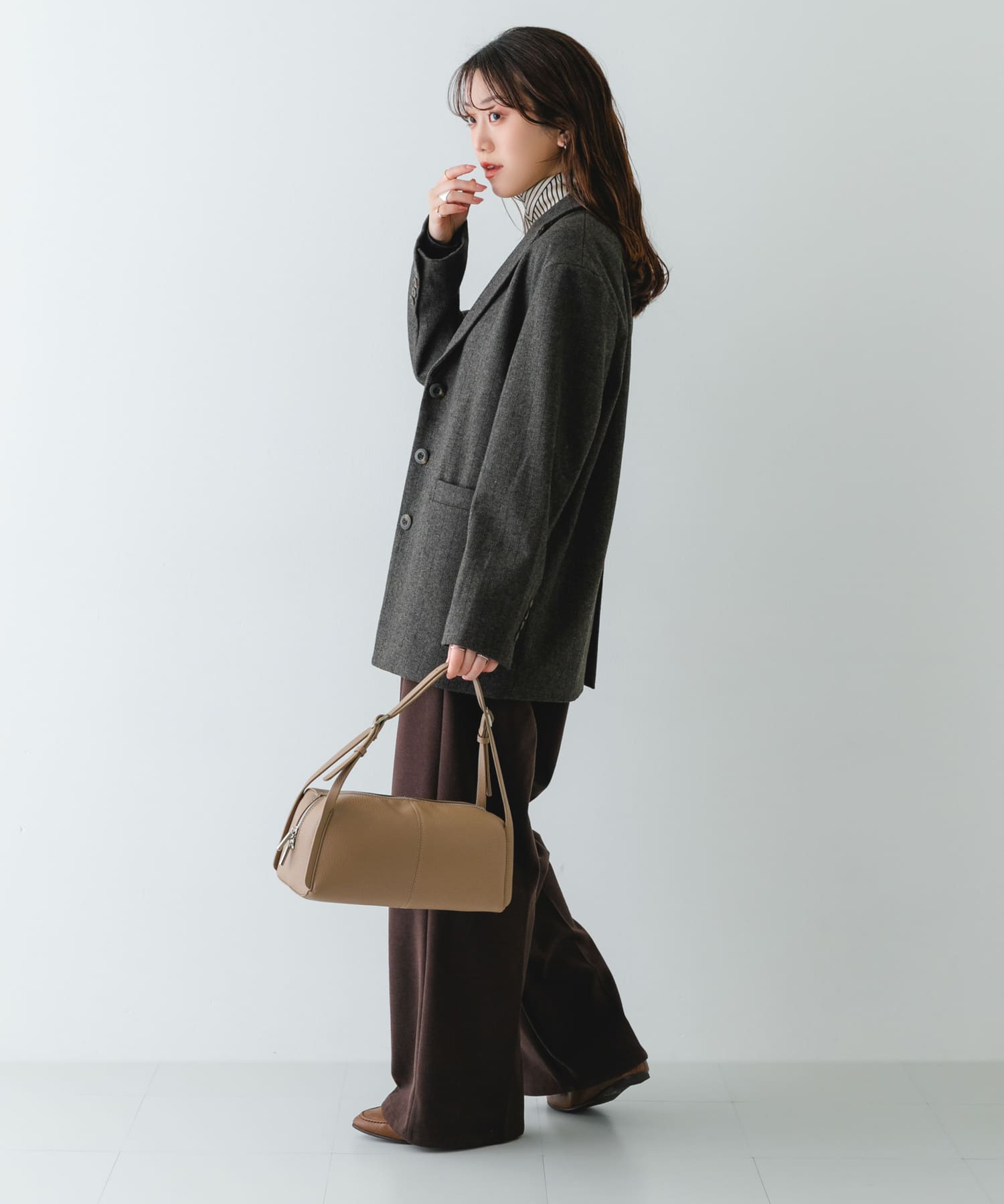 『WEB限定』センターラインボストンバッグ BEIGE One