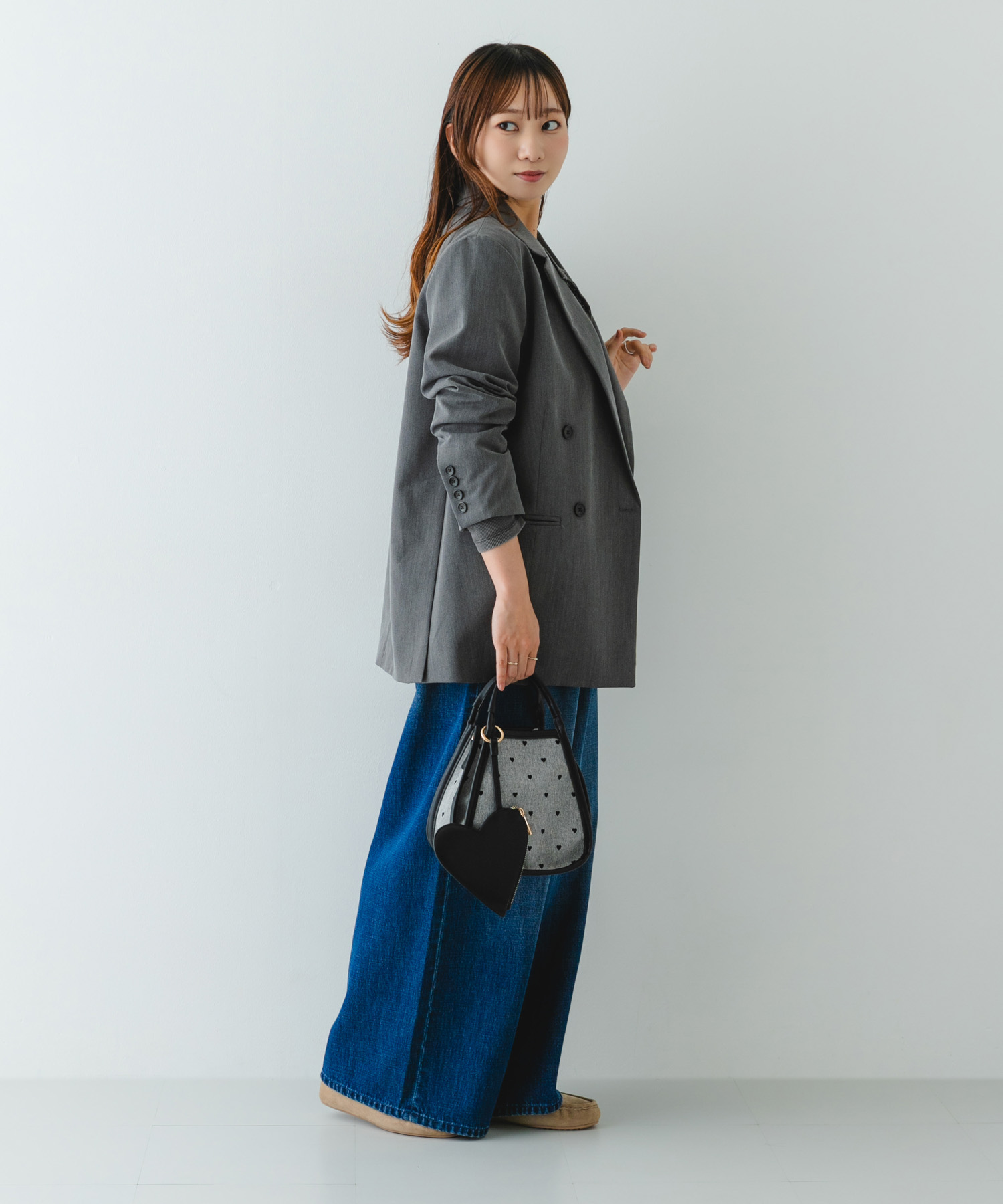 ハートキャンバスバッグ BLACK one