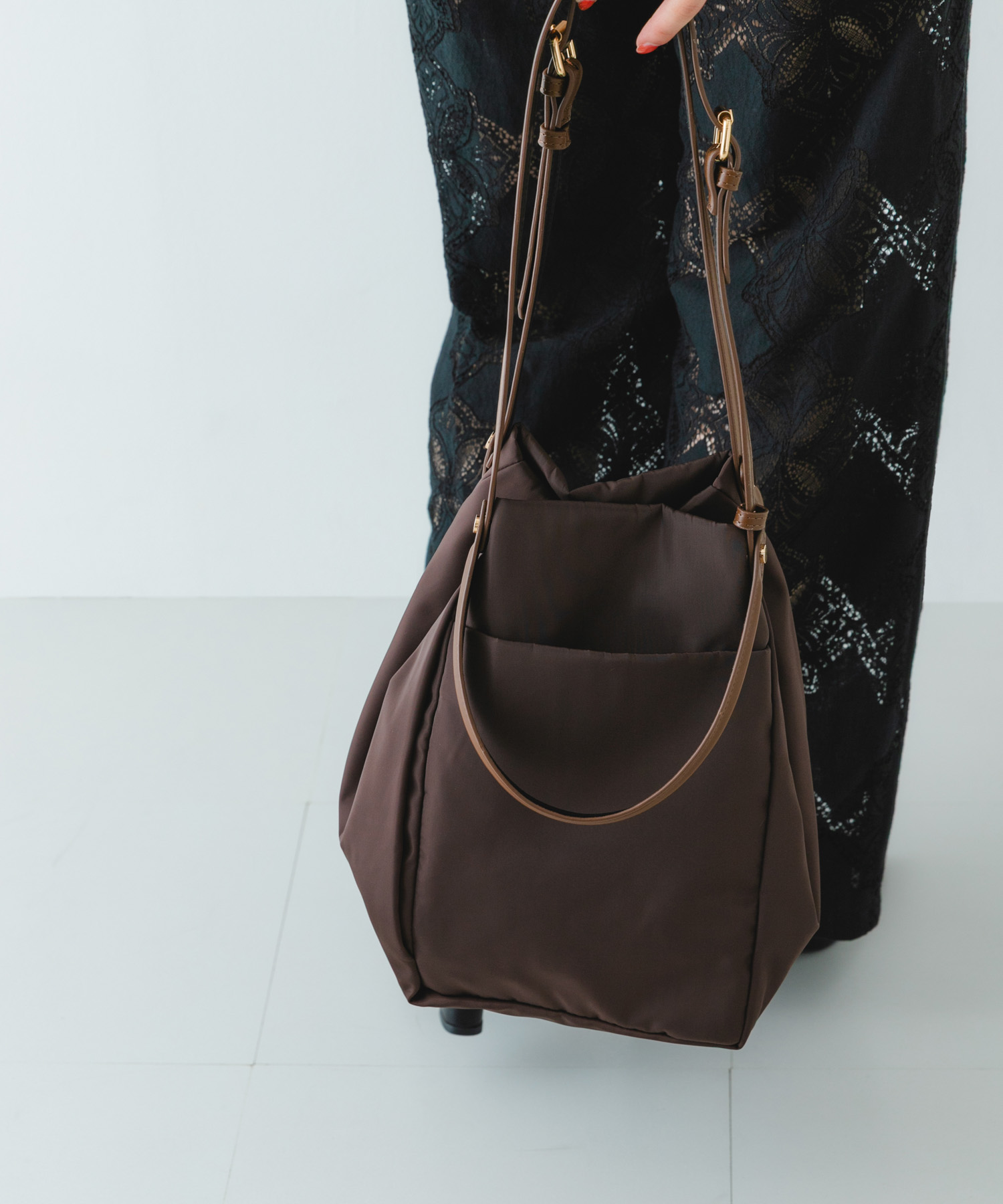 撥水2WAYハンドルバッグ BROWN one