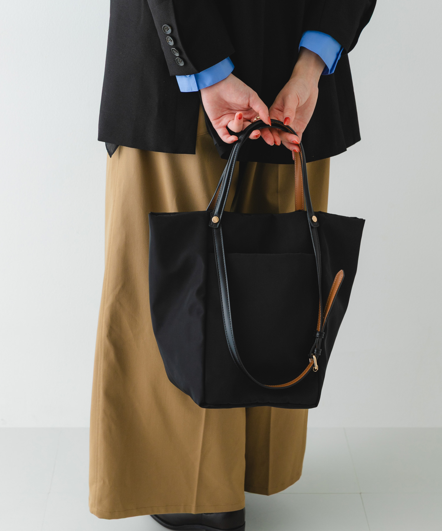 撥水2WAYハンドルバッグ BLACK one