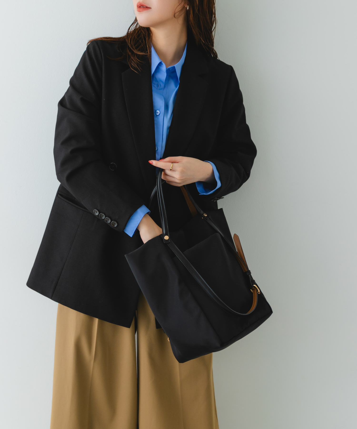 撥水2WAYハンドルバッグ BLACK one