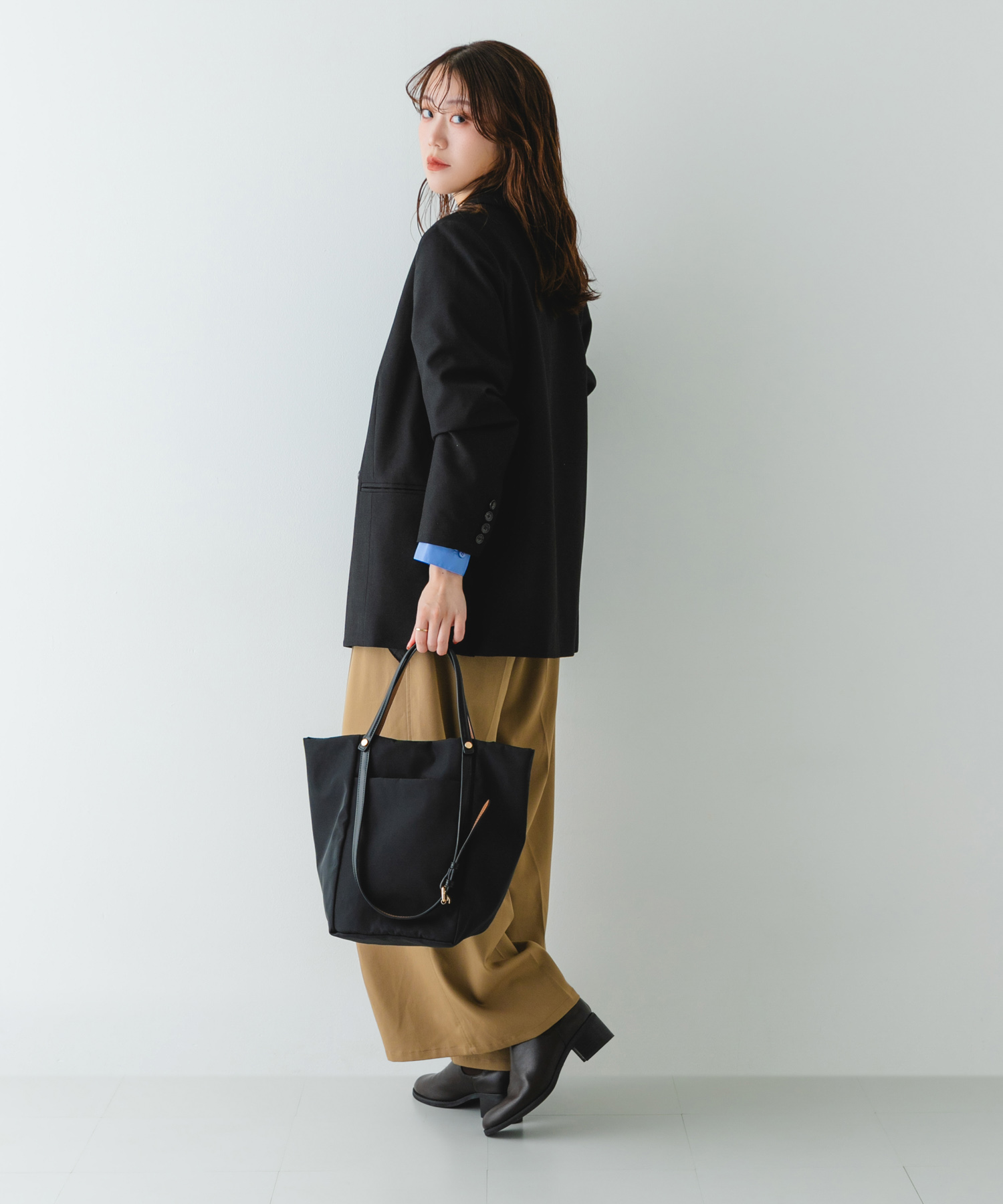撥水2WAYハンドルバッグ BLACK one